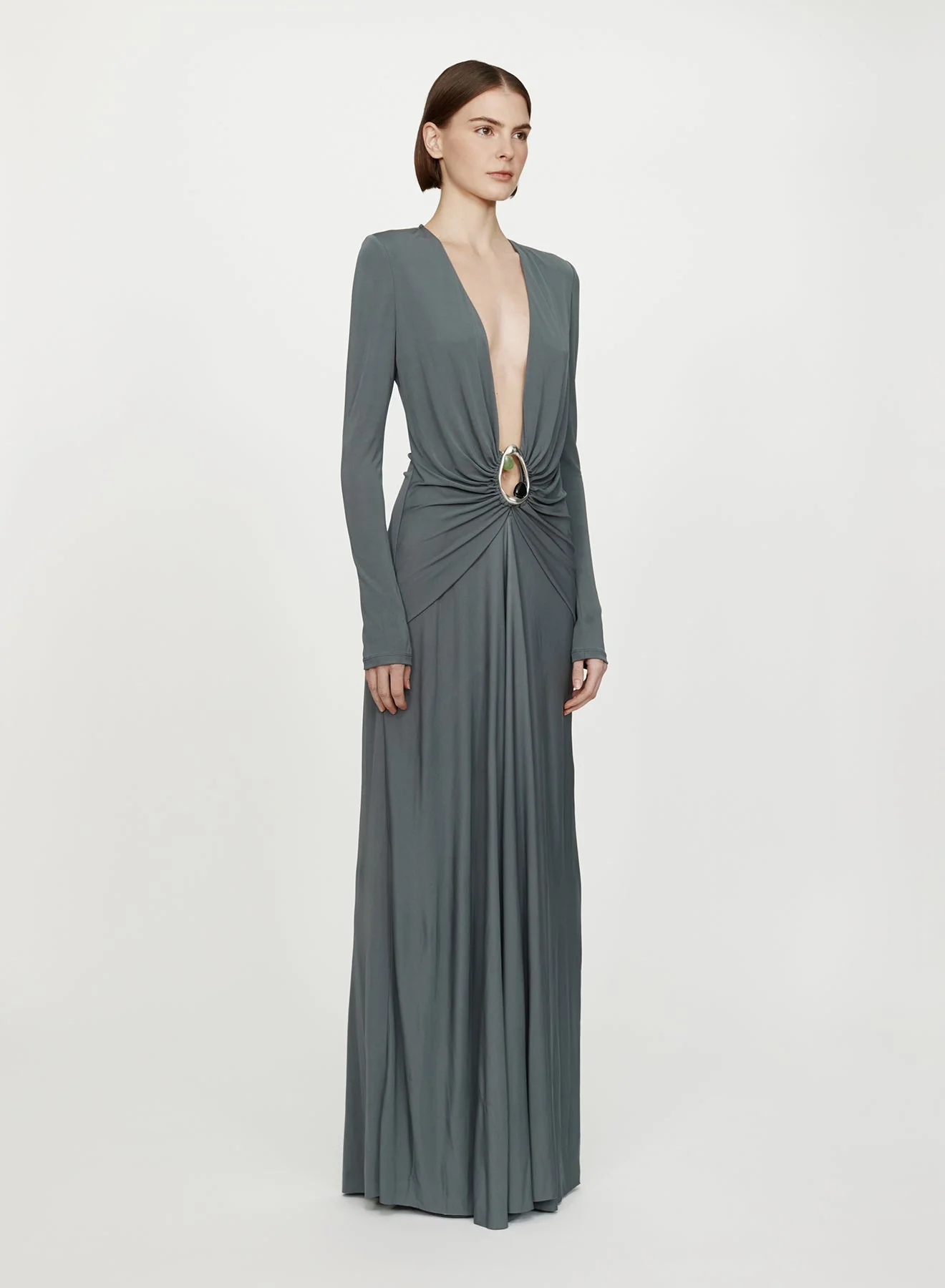 Christopher Esber - Orica Crystal Ruched Long Sleeve Dress - Image 3