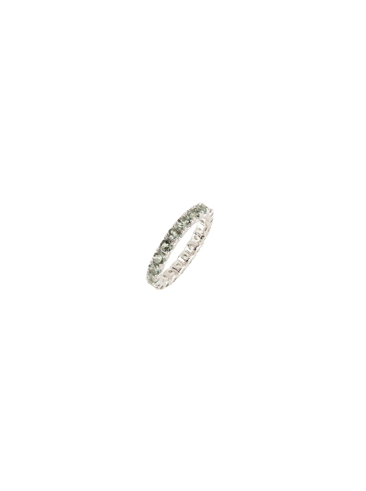 Dorsey - ROUND CUT ETERNITY BAND, LAB LIGHT GREEN SPINEL, SILVER - Image 2
