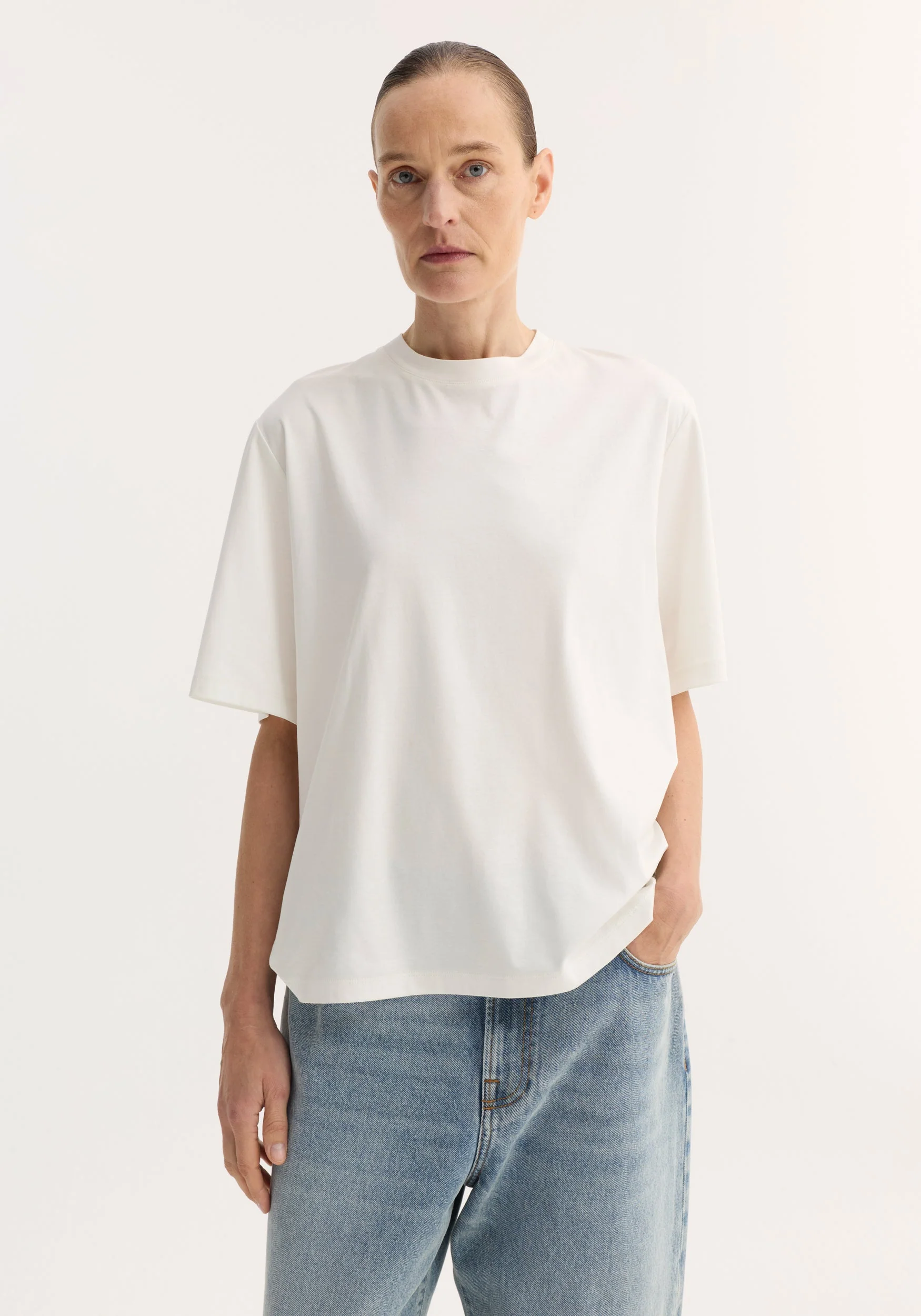 ROHE - Oversized cotton silk t - shirt | off white - Image 2