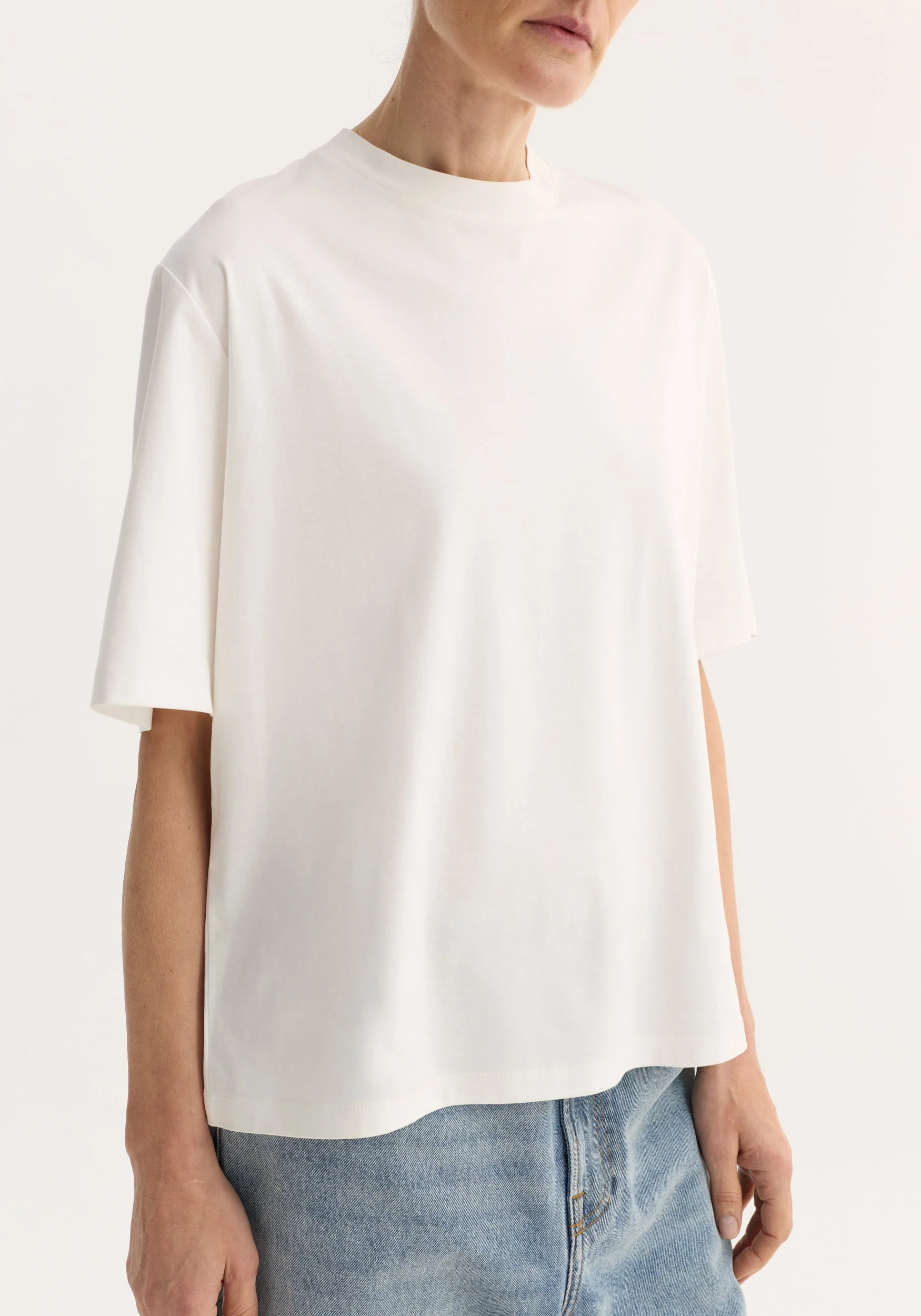 ROHE - Oversized cotton silk t - shirt | off white - Image 3