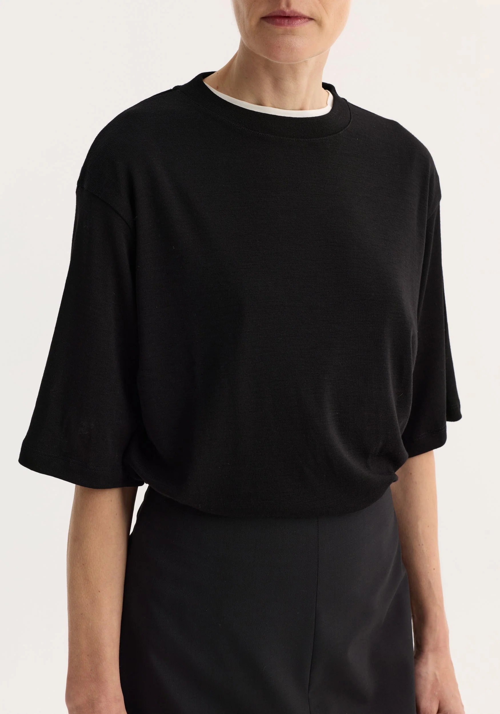 ROHE - Oversized merino t - shirt | black - Image 5