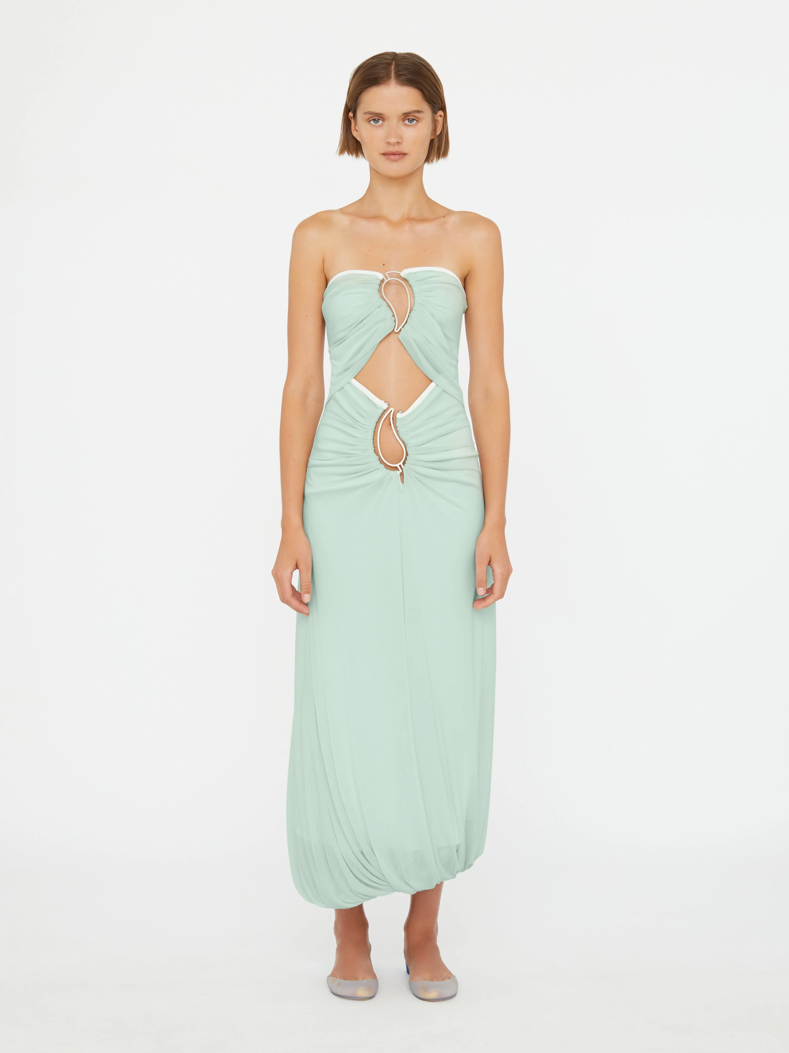 Christopher Esber - Paisley Overlay Encased Strapless Dress - Image 3
