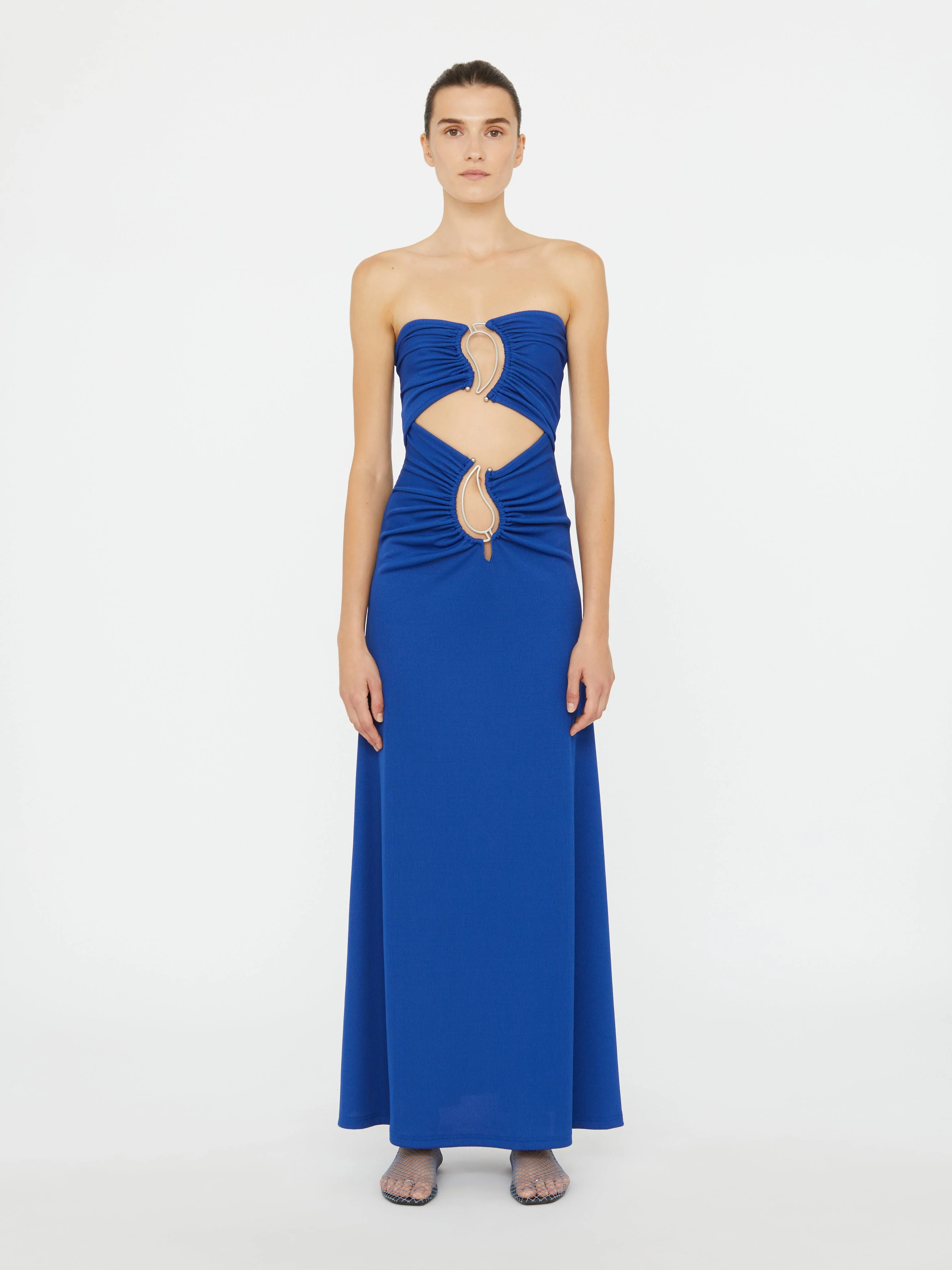 Christopher Esber - Paisley Ruched Disconnect Strapless Dress