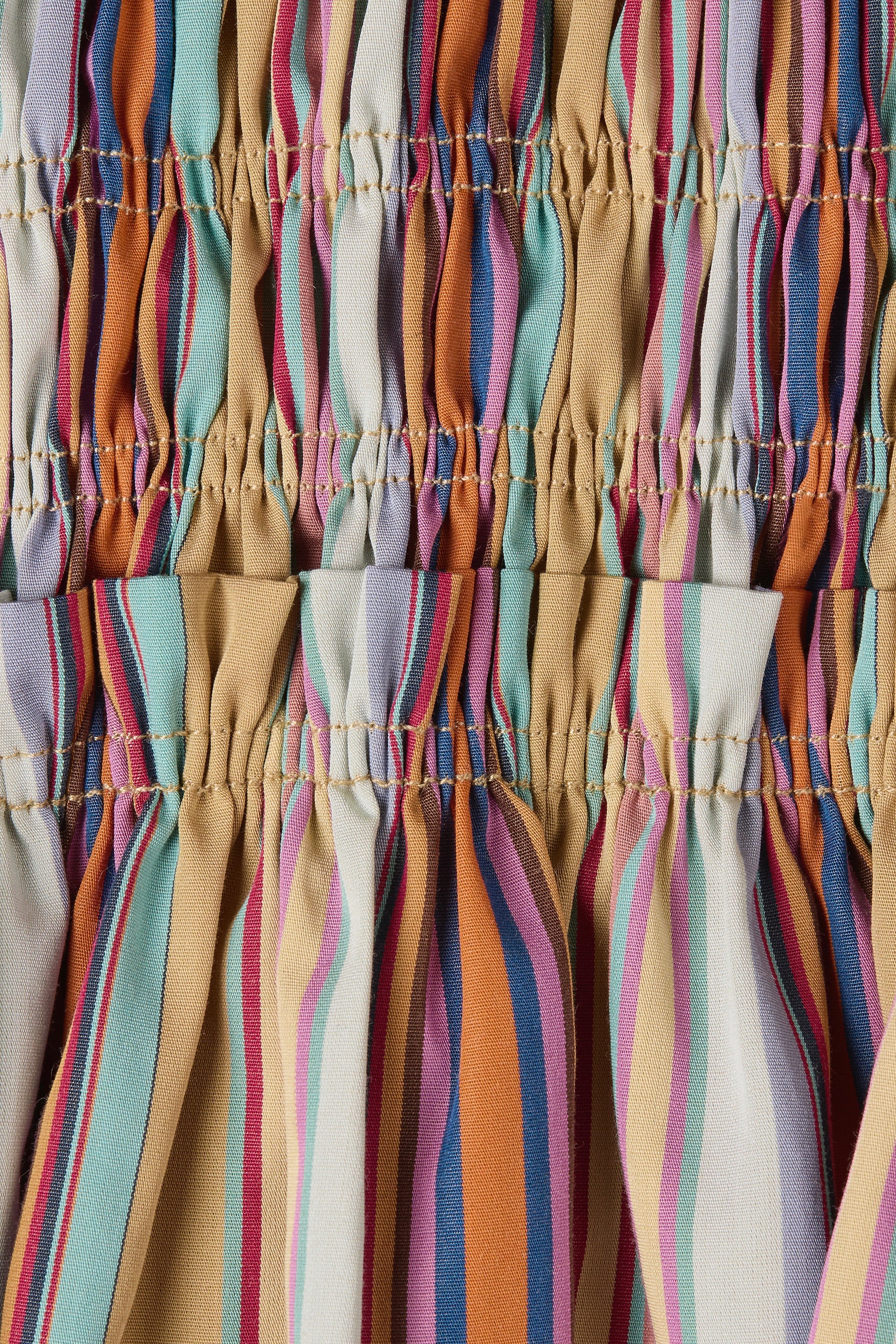Faithfull - Palomar Mini Dress Agua Stripe Mustard - Image 5