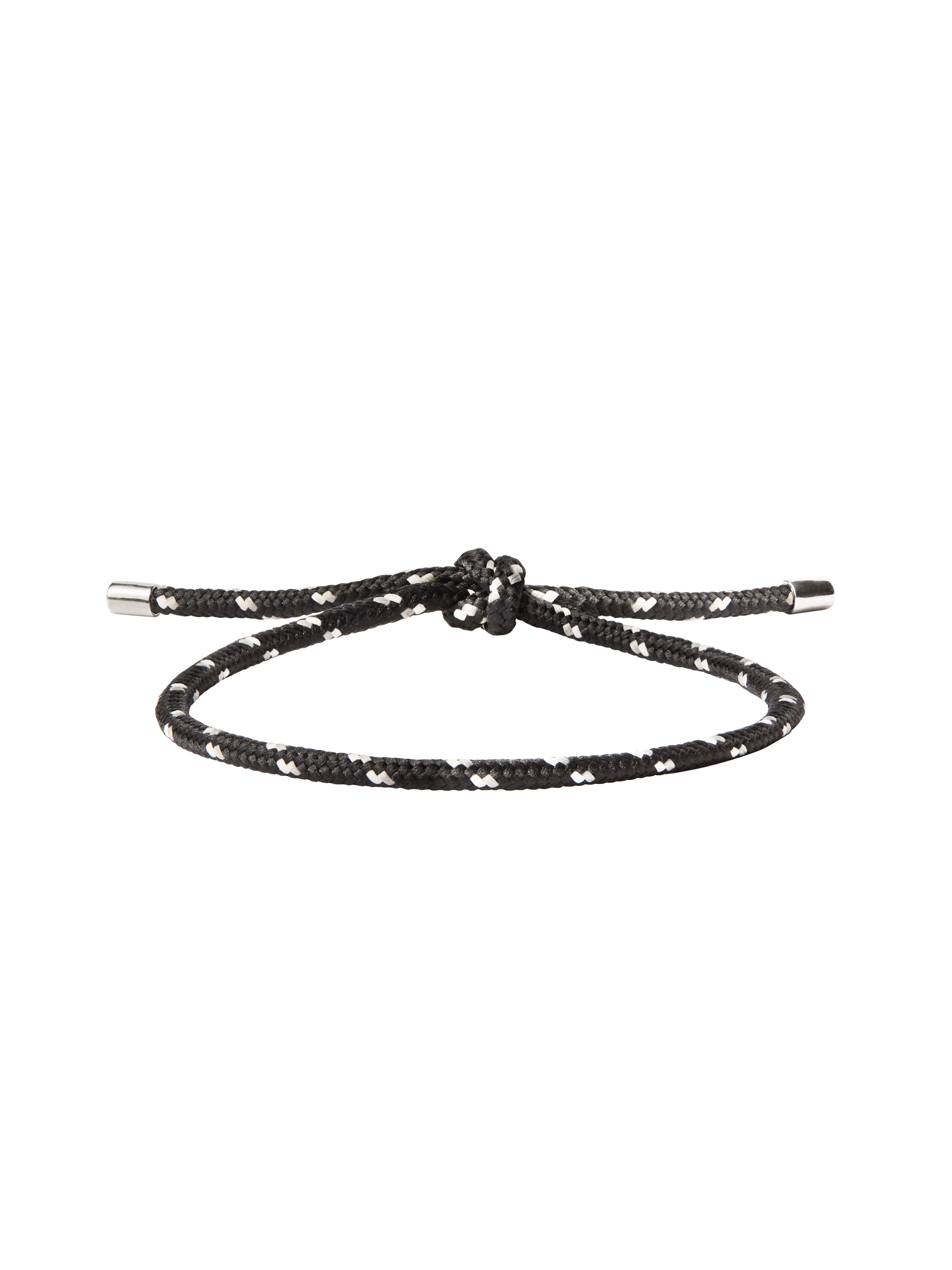 Dorsey - PARACORD NOIR ET BLANC TIE ANKLET, SILVER - Image 2