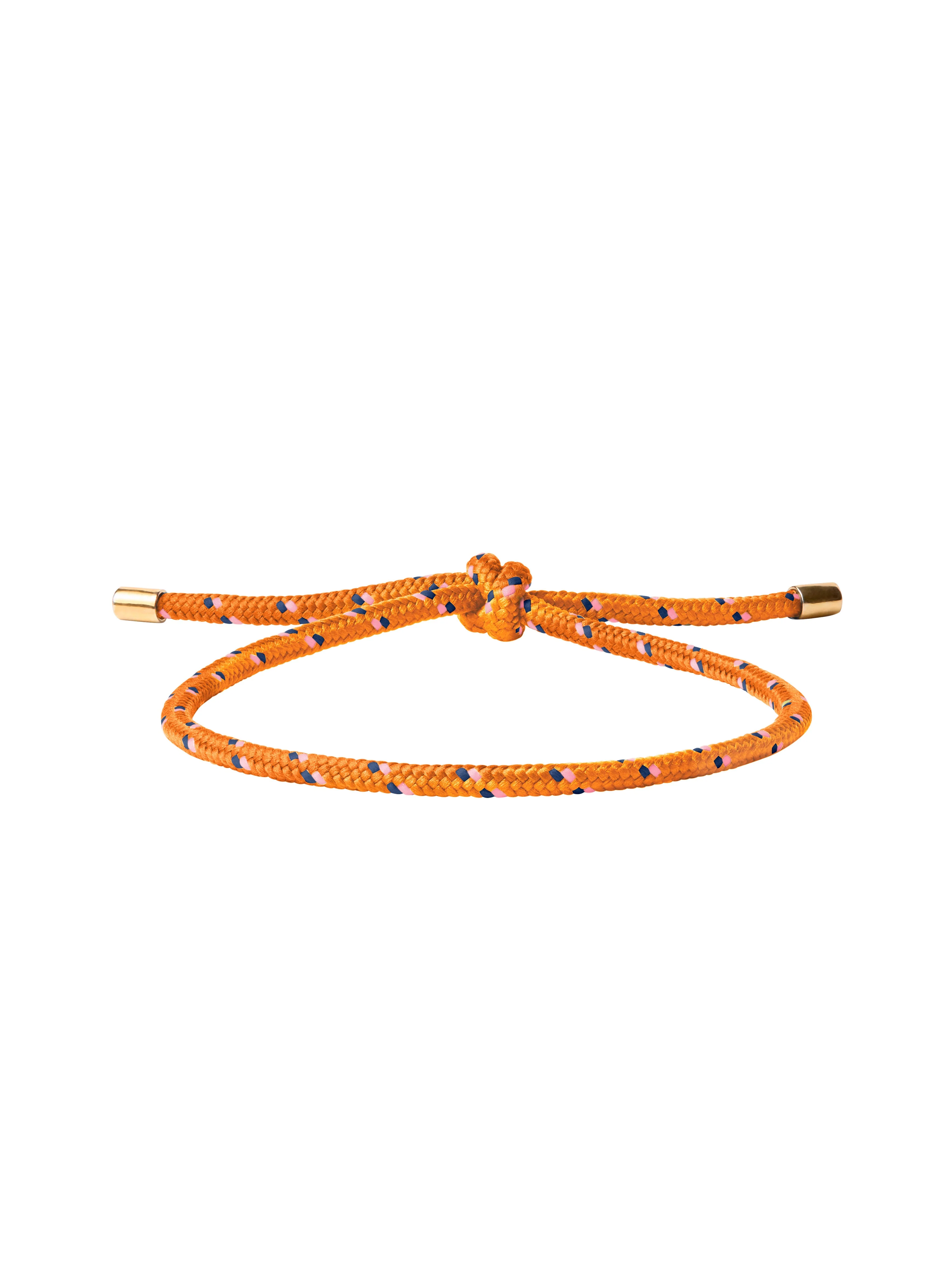 Dorsey - PARACORD ORANGE TIE ANKLET, GOLD - Image 2