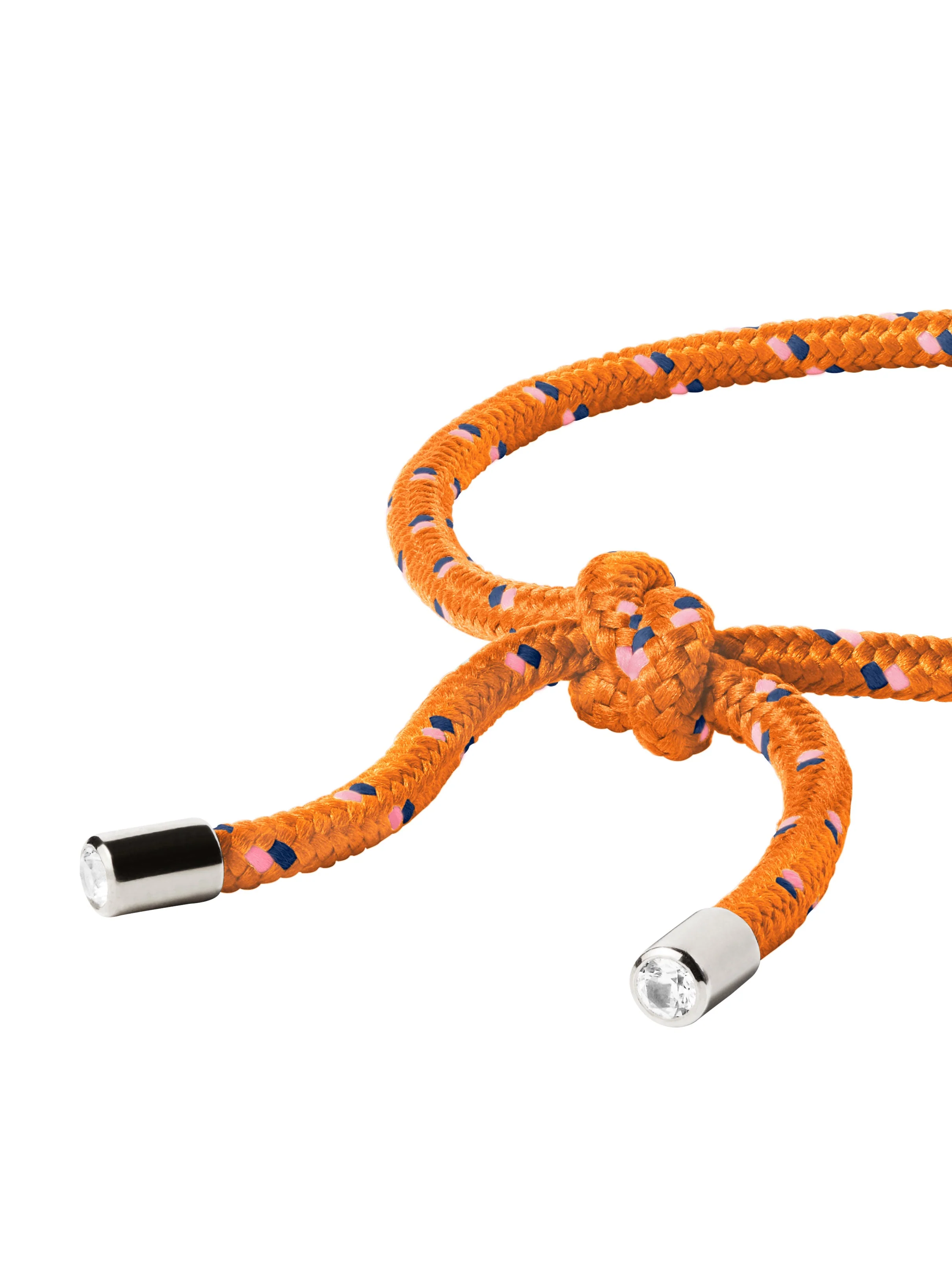 Dorsey - PARACORD ORANGE TIE ANKLET, SILVER