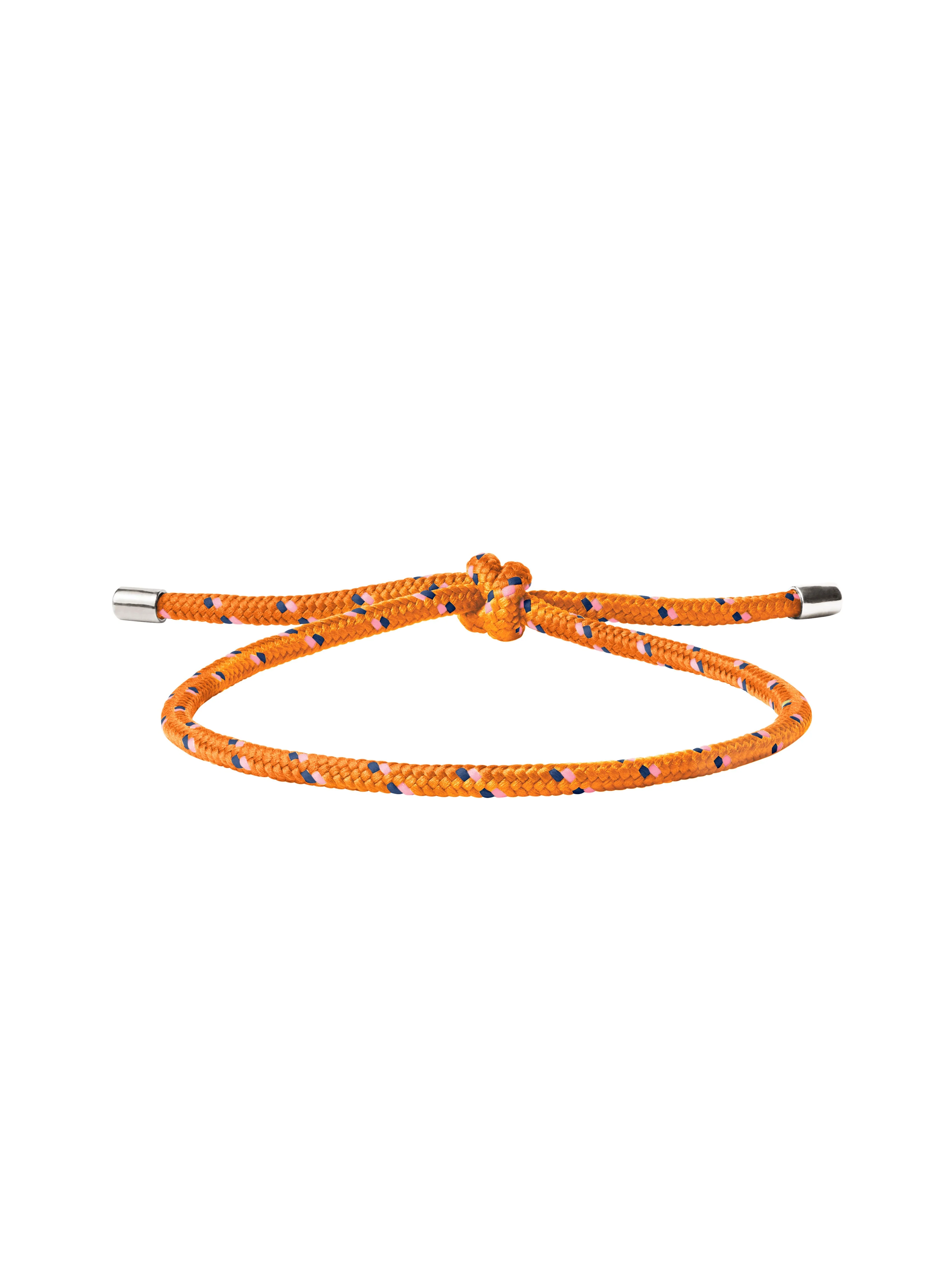 Dorsey - PARACORD ORANGE TIE ANKLET, SILVER - Image 2
