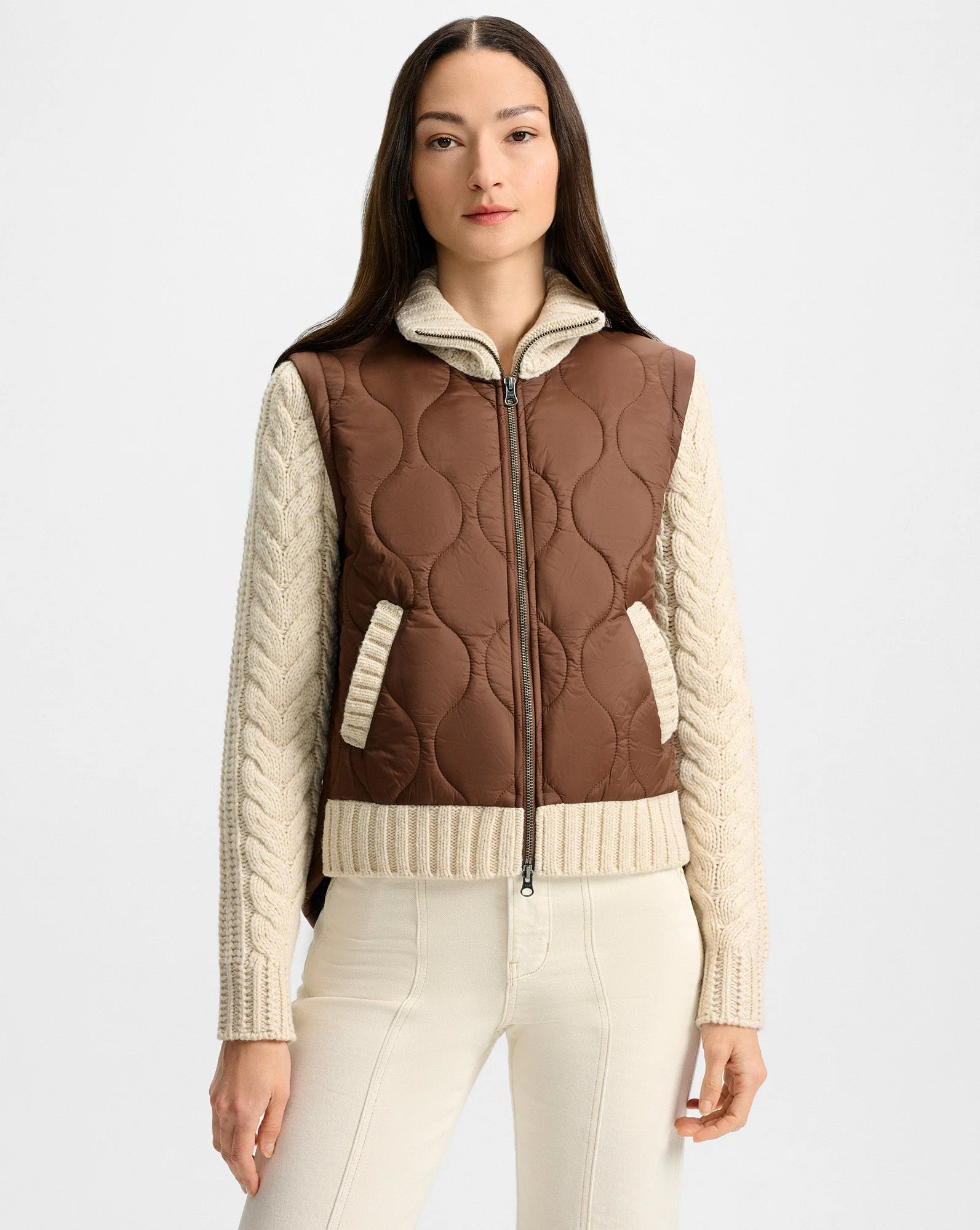 Veronica Beard - Patra Knit - Sleeve Quilted Jacket