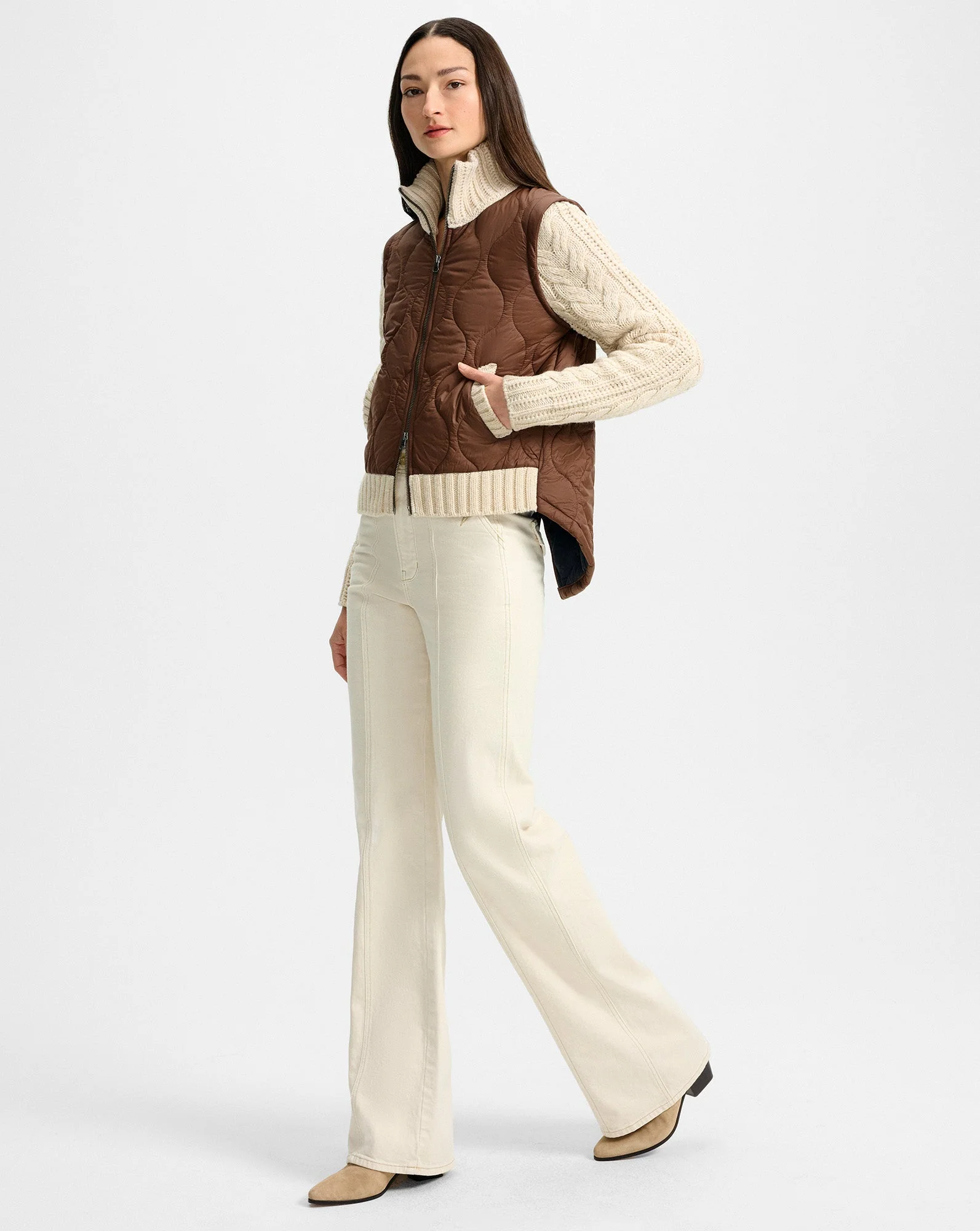 Veronica Beard - Patra Knit - Sleeve Quilted Jacket - Image 2