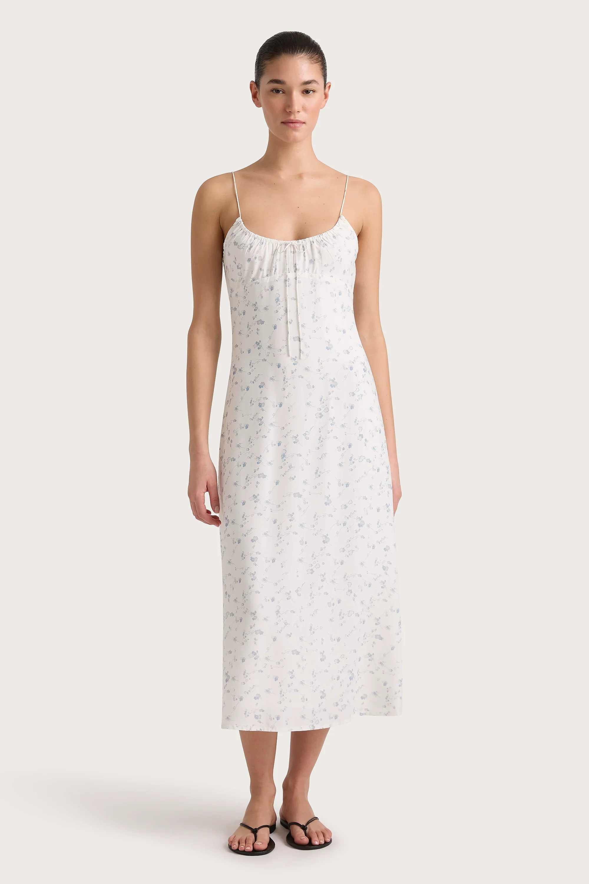 Faithfull - Pau Dress Blossom Egg Shell Powder Blue - Final Sale