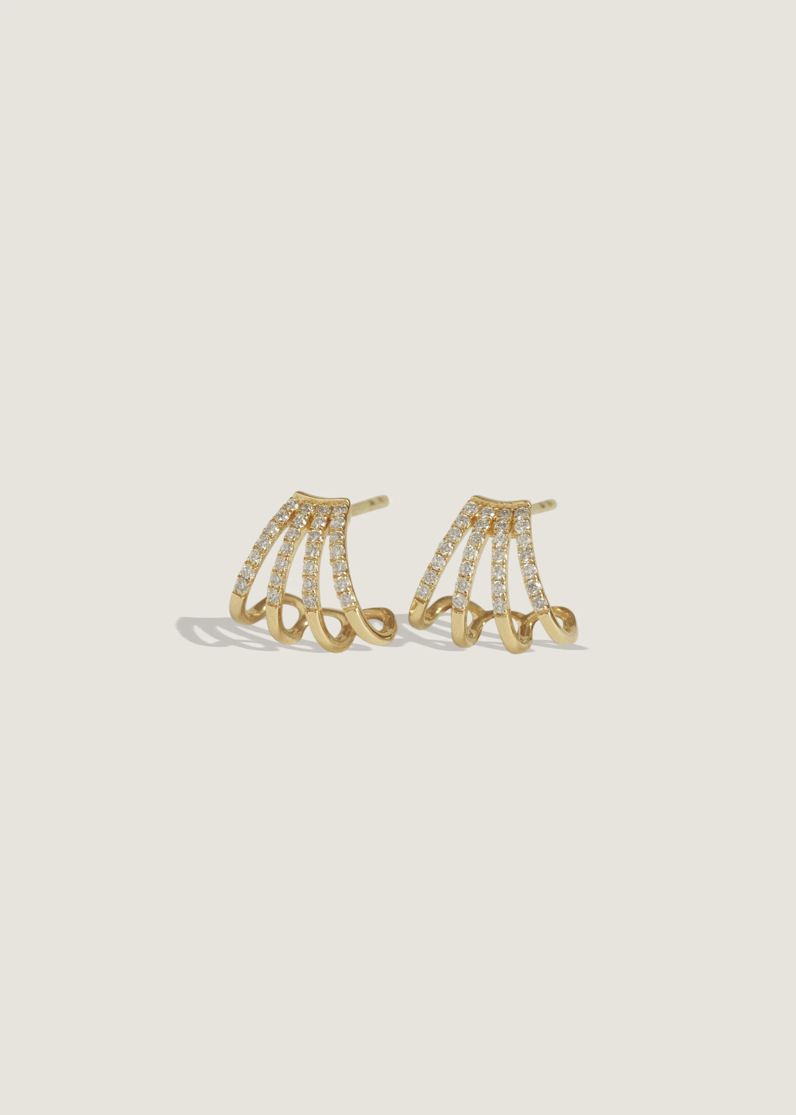 Kinn - Pavé Cuff Stud Earrings Diamond