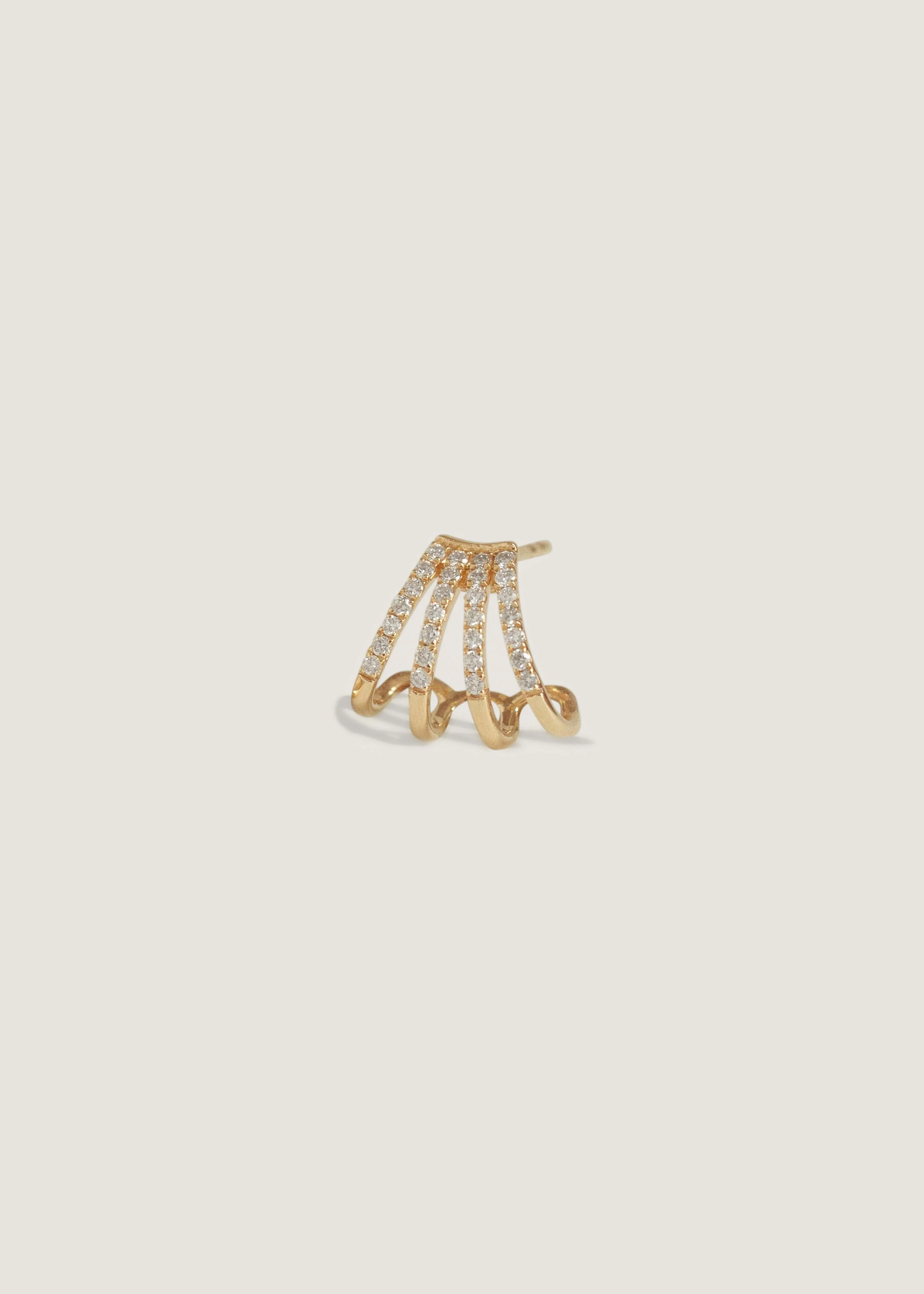 Kinn - Pavé Cuff Stud Earrings Diamond - Image 7