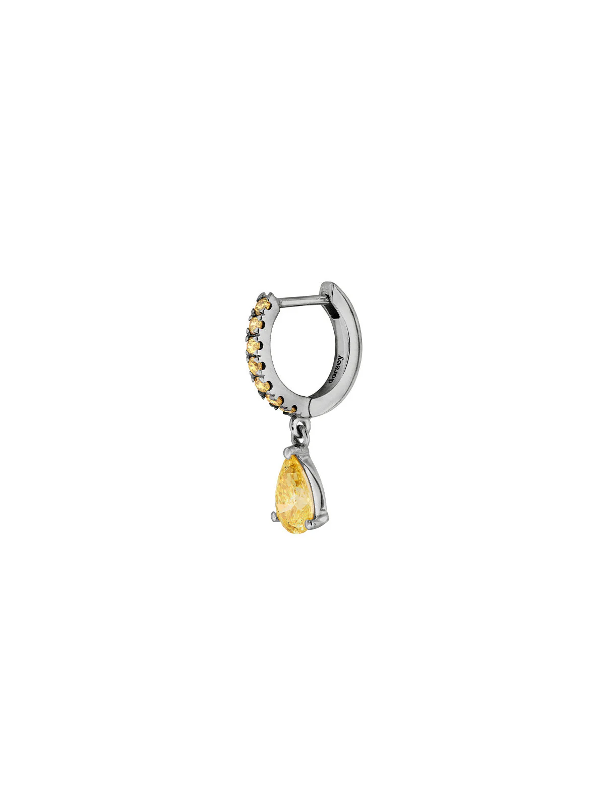 Dorsey - PAVÉ PEAR - DROP HUGGIE EARRING IN LAB YELLOW SAPPHIRE - Image 2