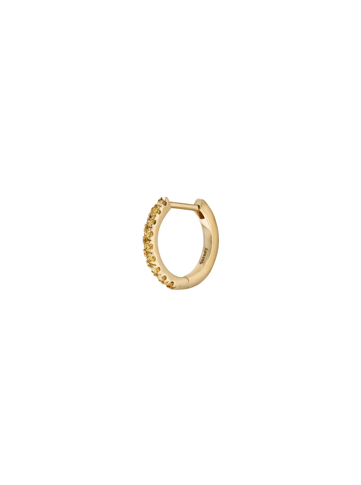 Dorsey - PAVÉ HUGGIE EARRING IN LAB YELLOW SAPPHIRE - Image 2