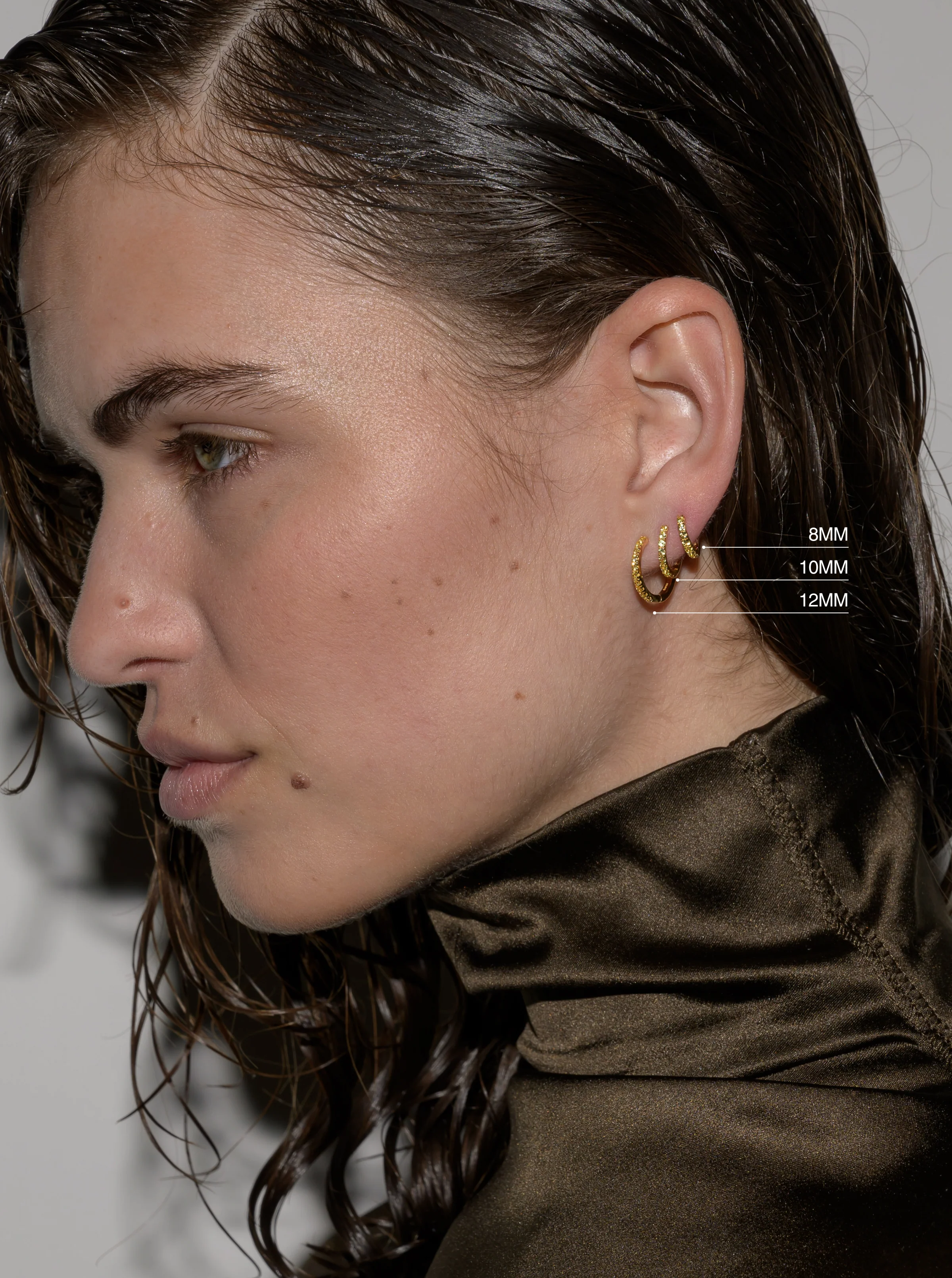 Dorsey - PAVÉ HUGGIE EARRING IN LAB YELLOW SAPPHIRE - Image 3