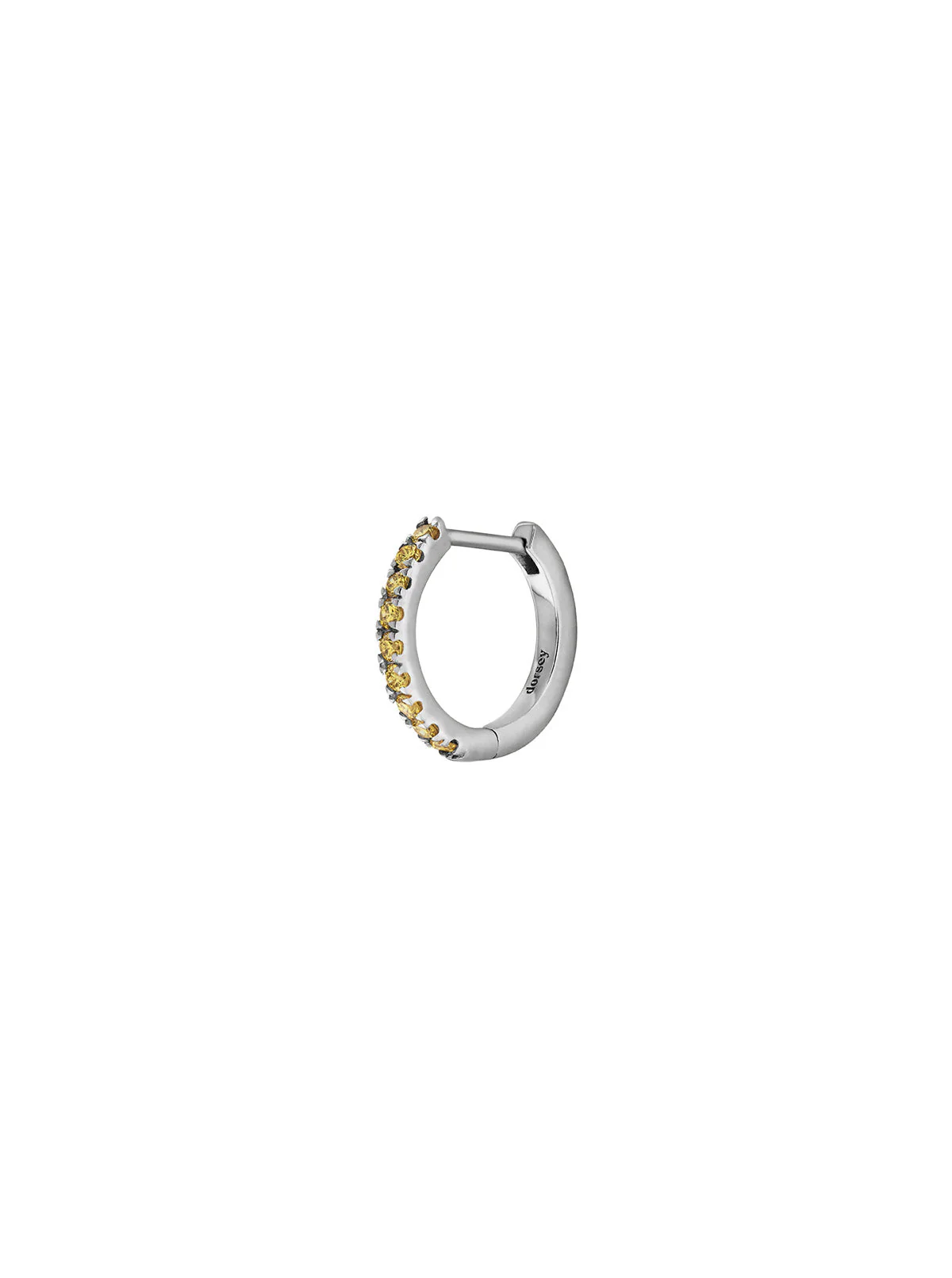 Dorsey - PAVÉ HUGGIE EARRING IN LAB YELLOW SAPPHIRE - Image 2