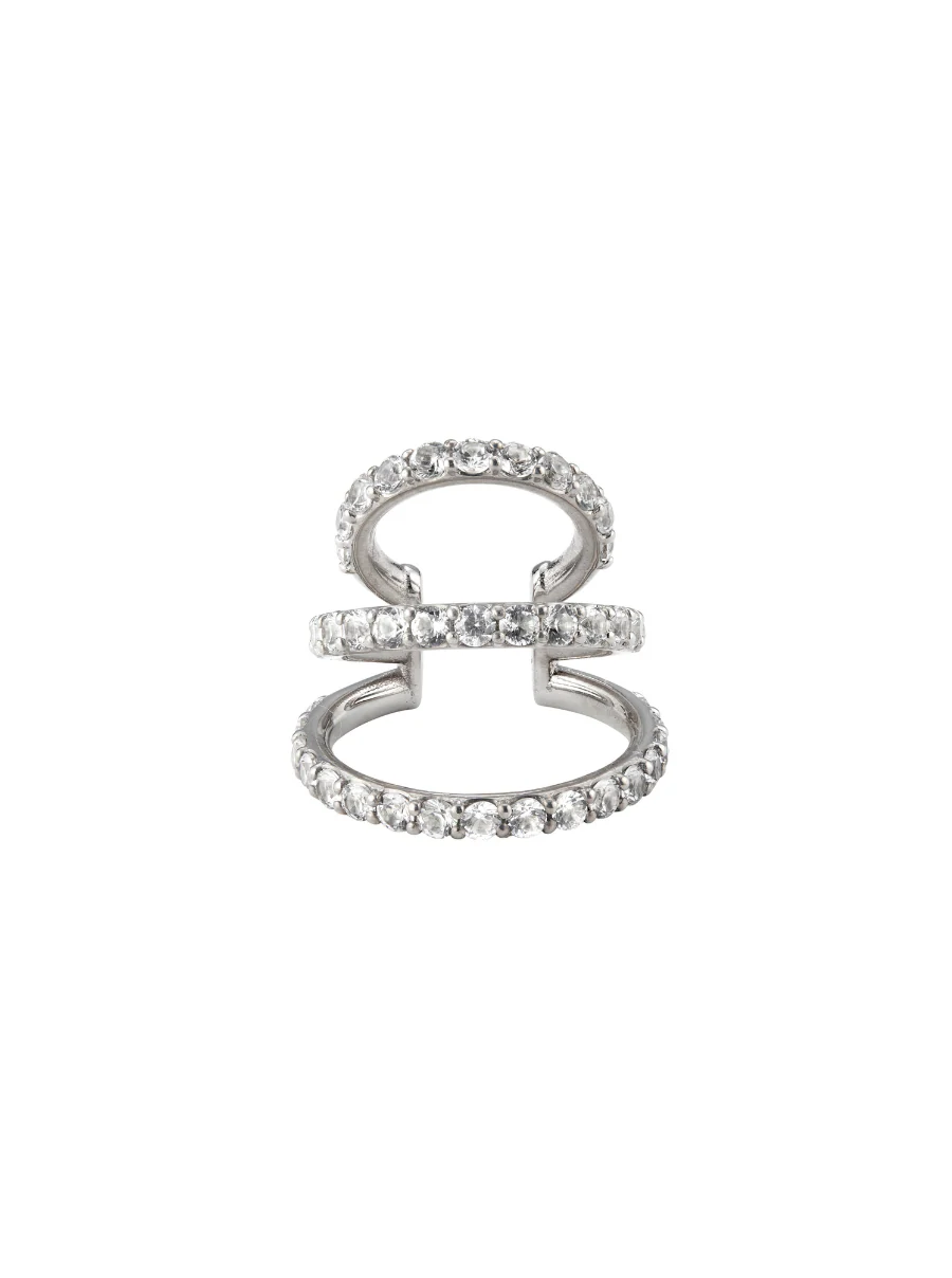Dorsey - PAVÉ TRIPLE EAR CUFF, SILVER
