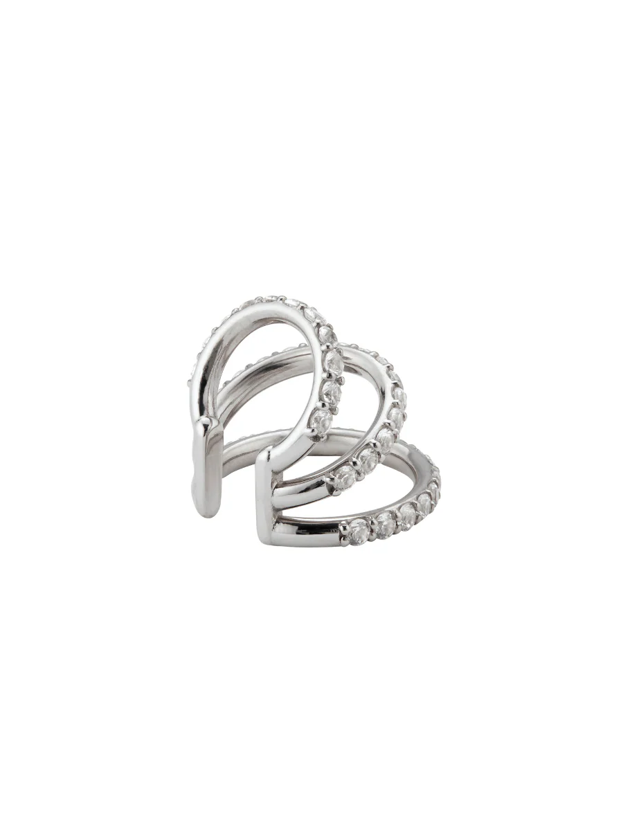 Dorsey - PAVÉ TRIPLE EAR CUFF, SILVER - Image 2