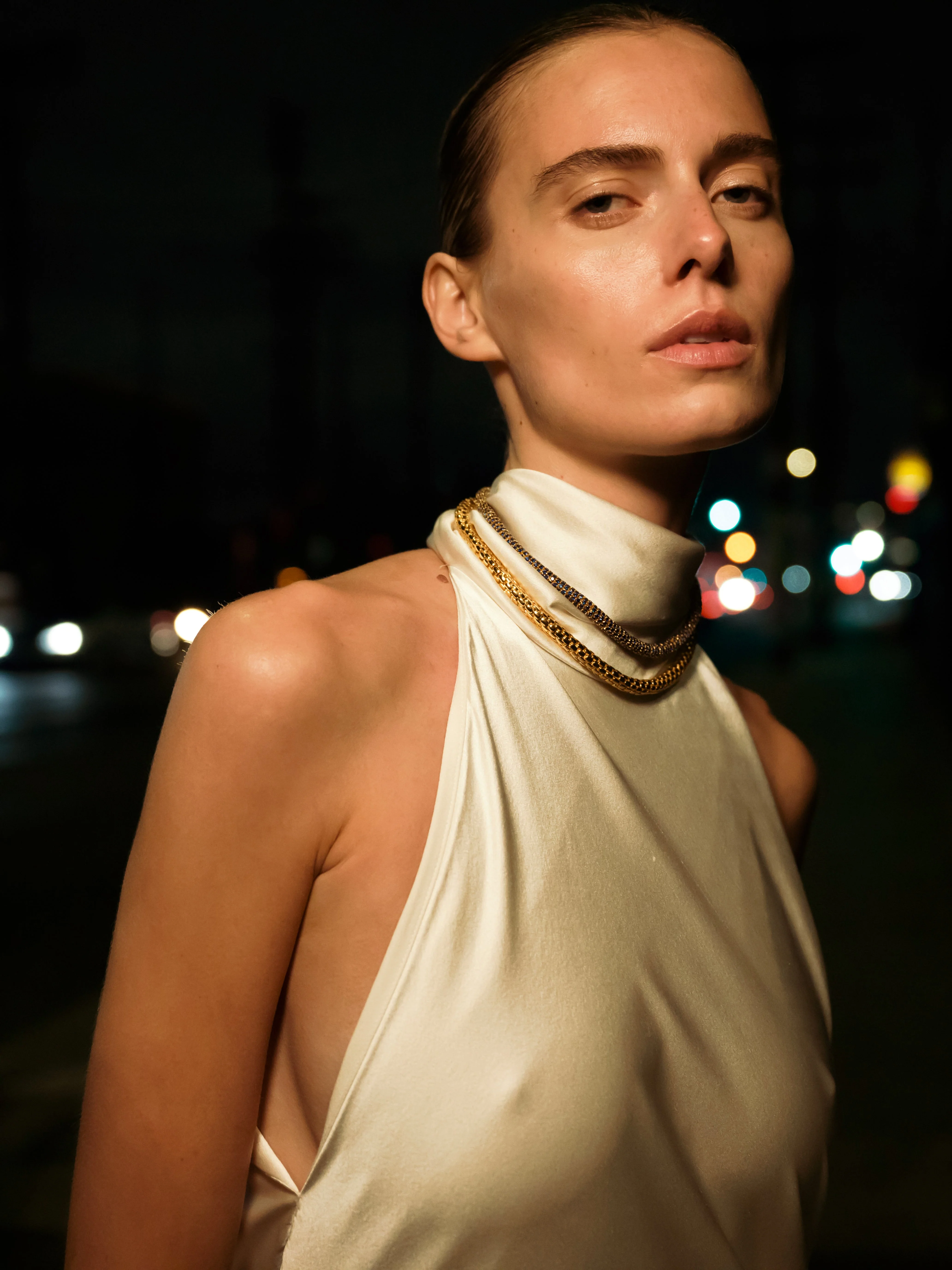 Dorsey - CELESTE NECKLACE, LAB BLUE SAPPHIRE, GOLD - Image 3