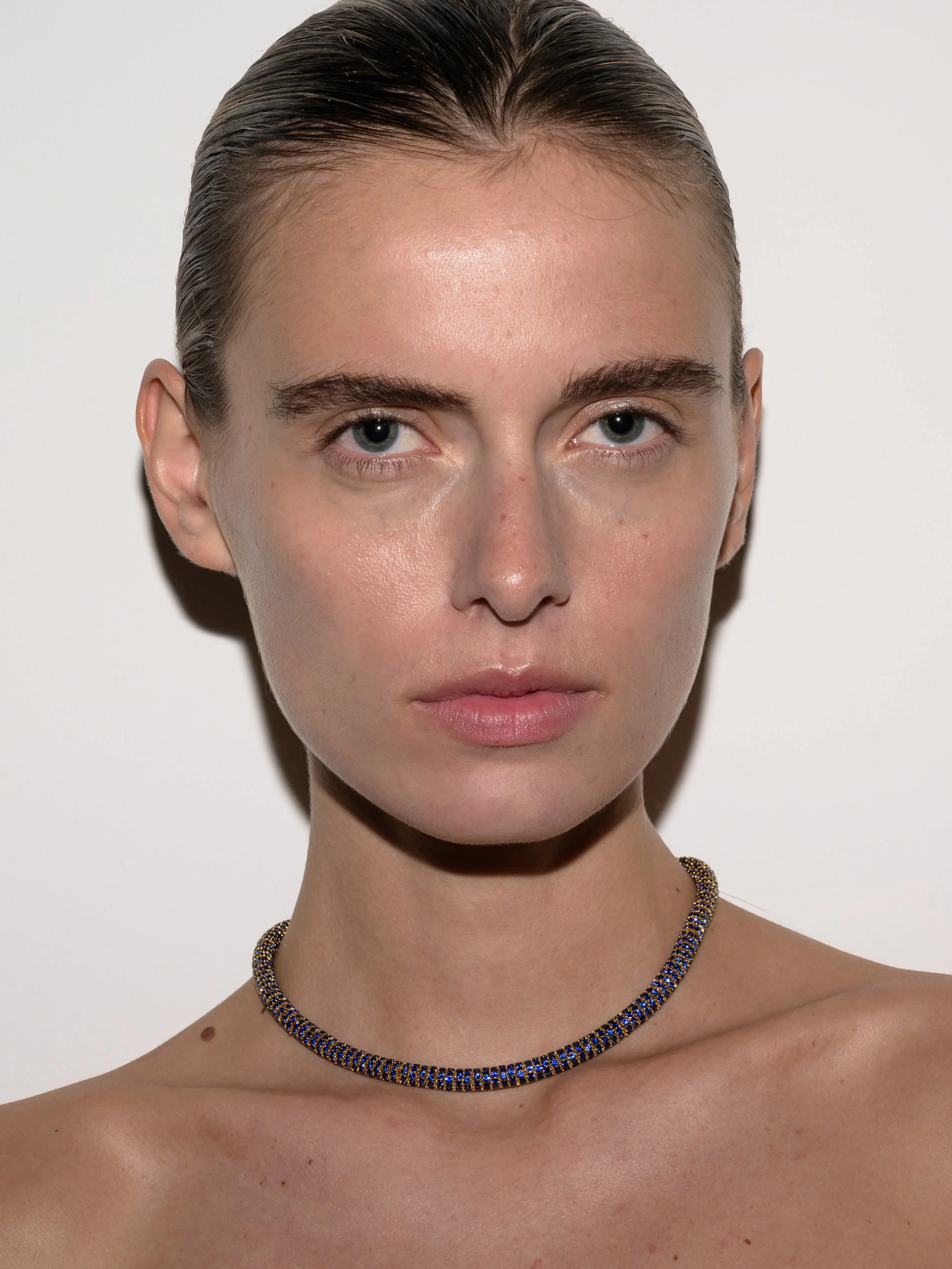 Dorsey - CELESTE NECKLACE, LAB BLUE SAPPHIRE, GOLD - Image 4