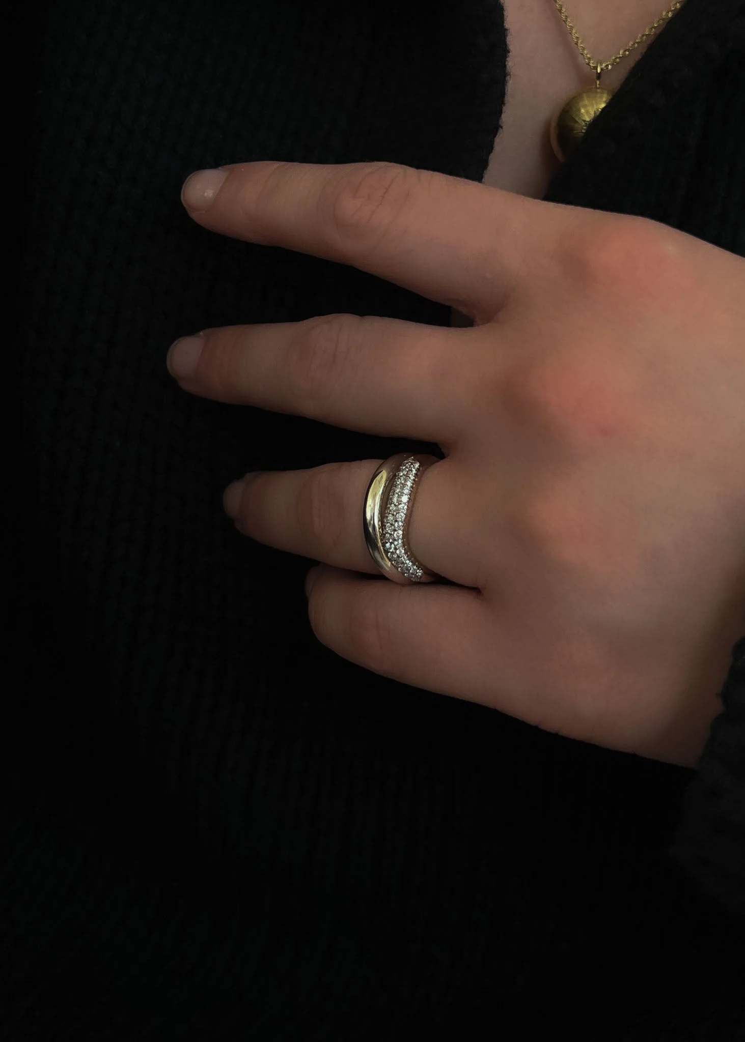 Kinn - Pavé Wave Ring Diamond - Image 7
