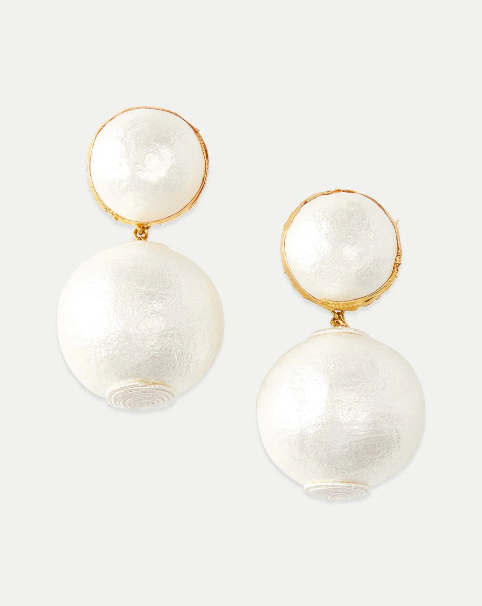 Veronica Beard - Pearl 2 Drop Earrings | Clip Backing - Image 2