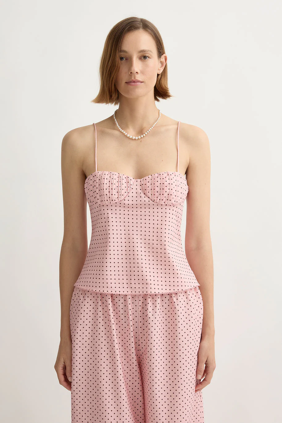 Posse - PEARL CAMI - BERRY CHOC POLKA DOT