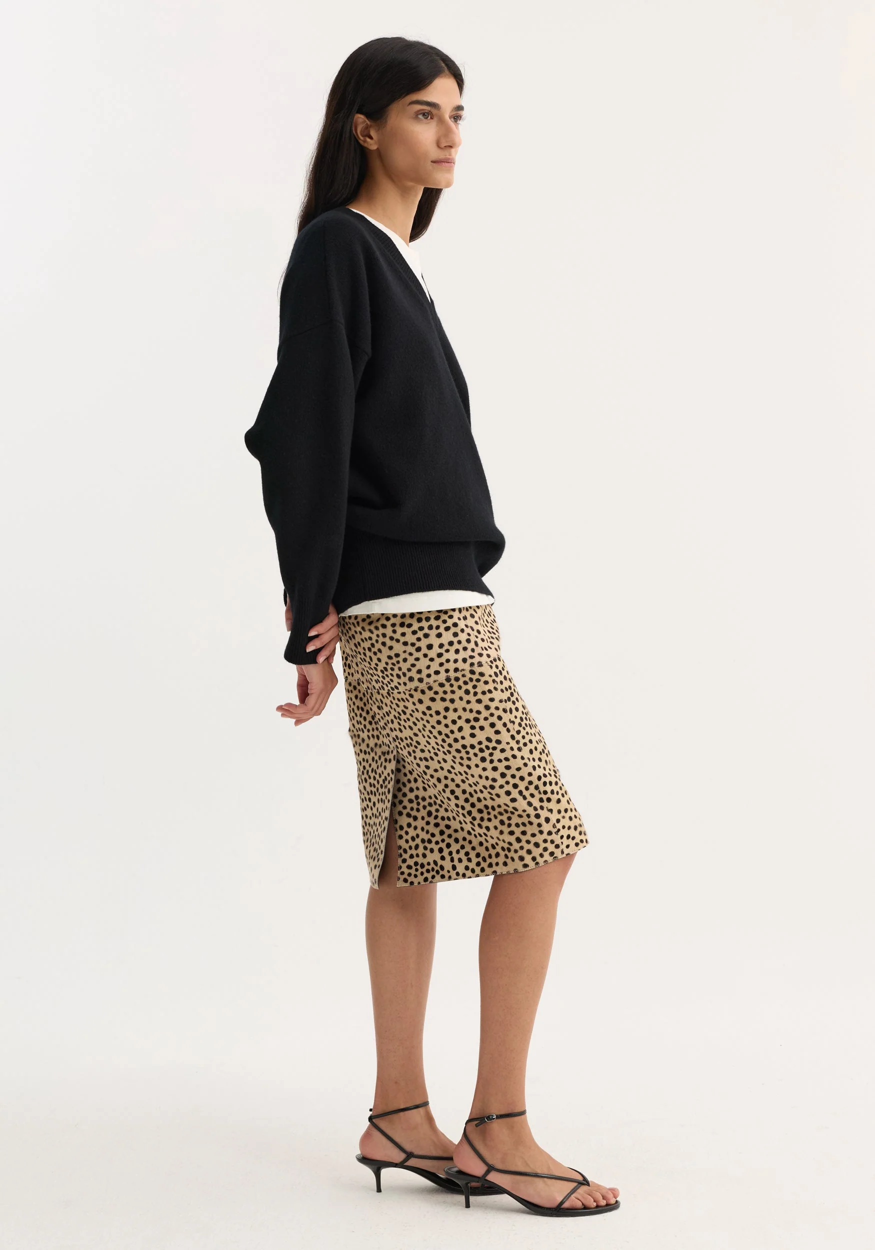 ROHE - Pony hair pencil skirt | cheetah - Image 4