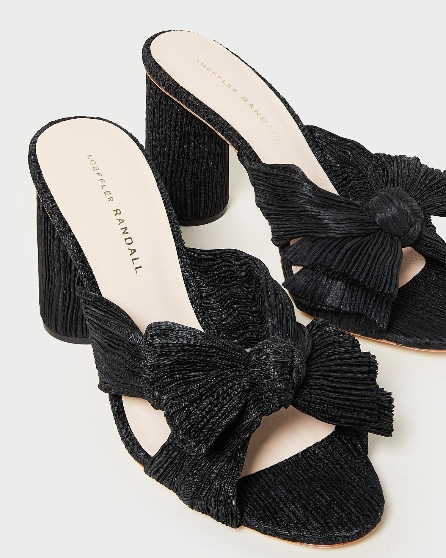 Loeffler Randall - Penny Black Pleated Bow Heel - Image 4
