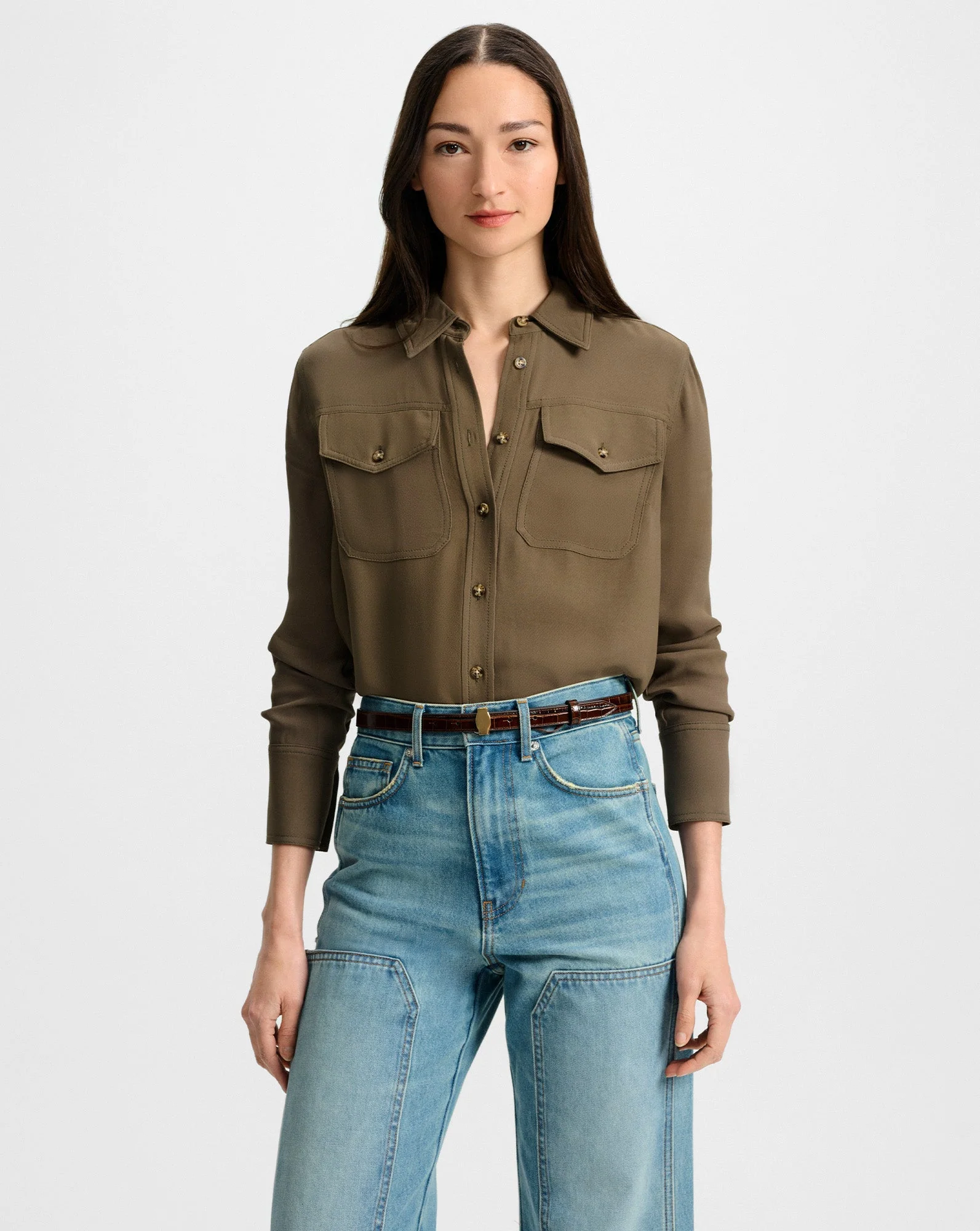 Veronica Beard - Pepper Button - Down Blouse