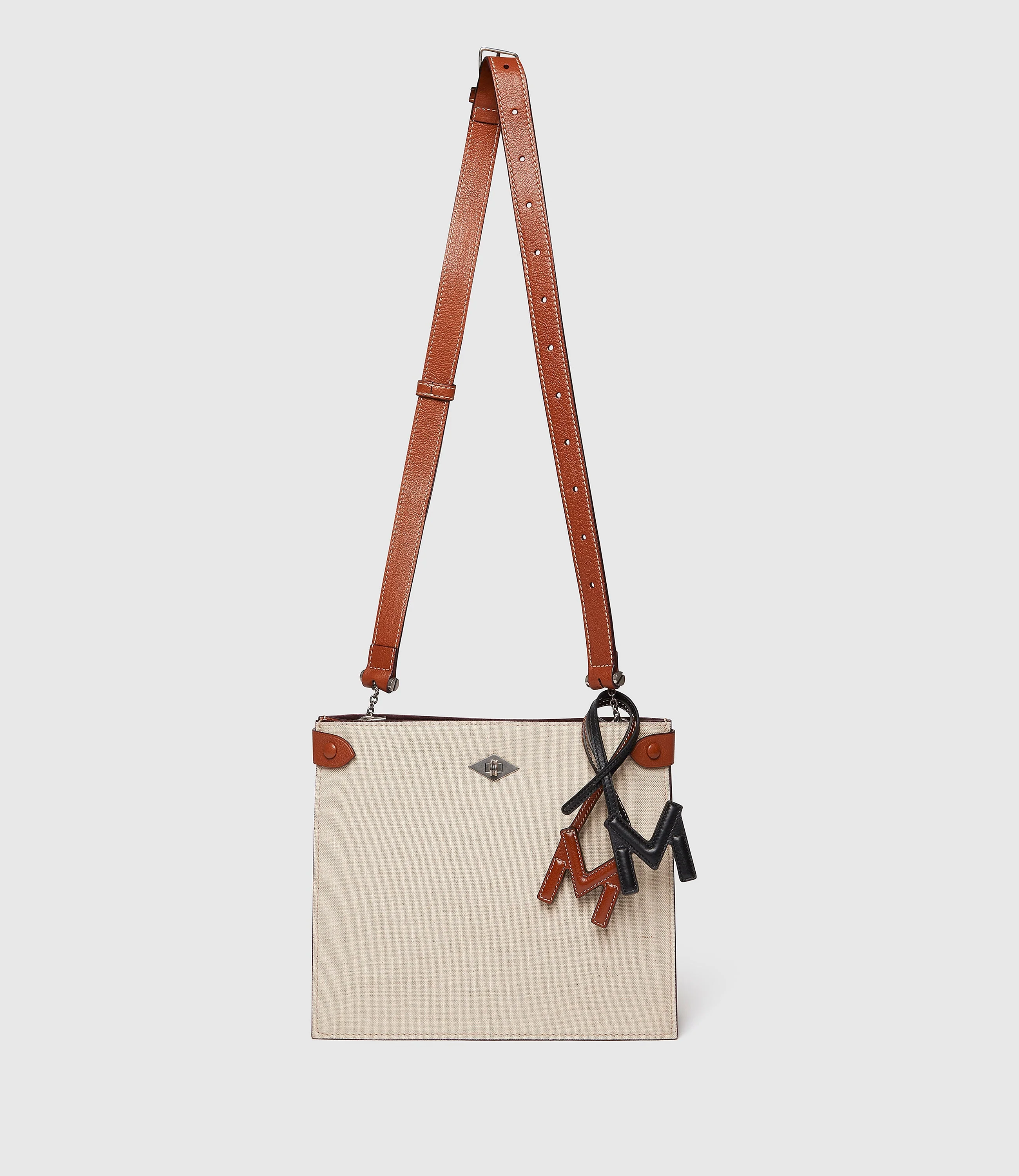 Metier - Personalisation Letter Charm Buffalo Cognac and Black with Salt Stitching - Image 5