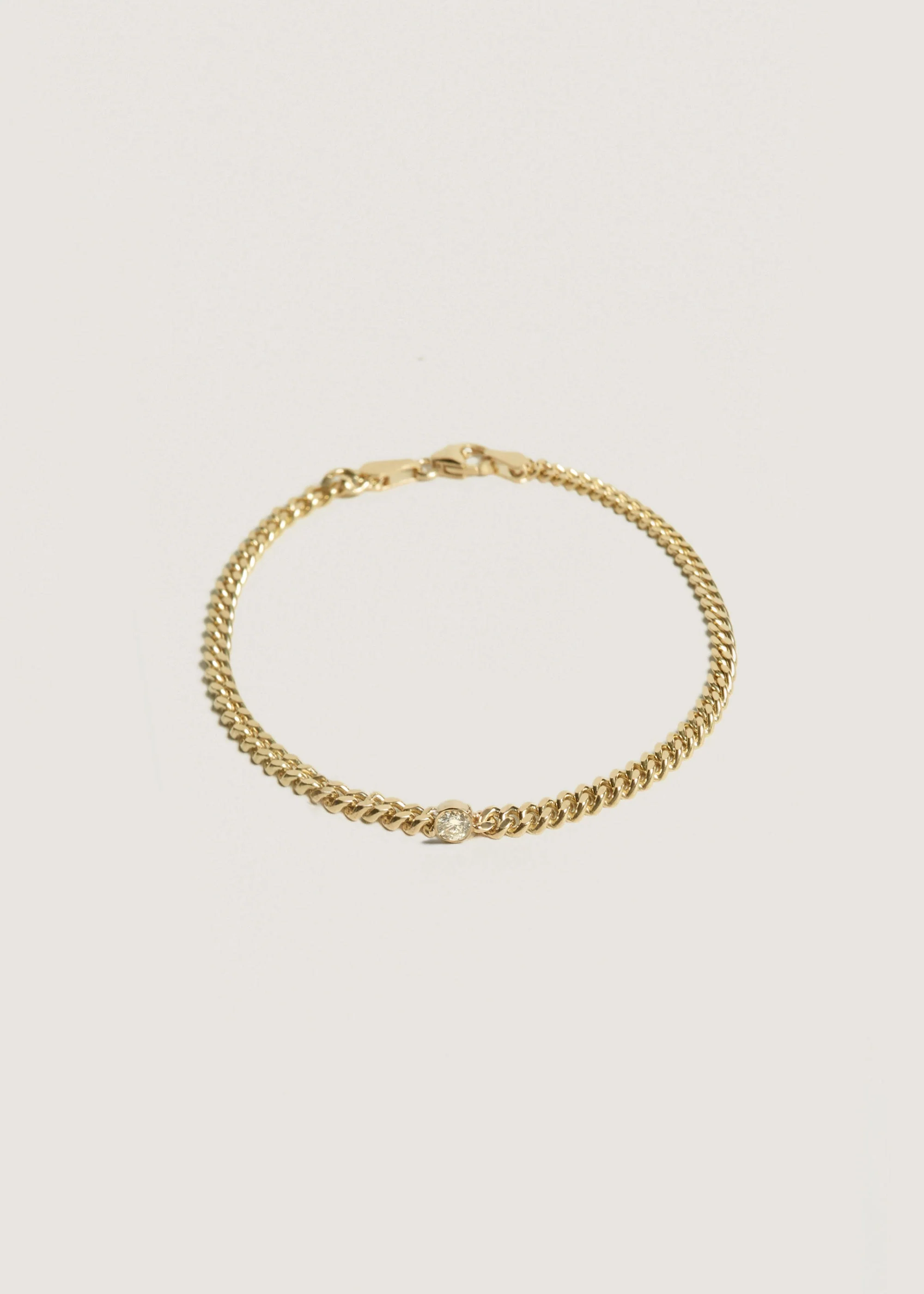 Kinn - Petite Capri Curb Chain Bracelet Diamond