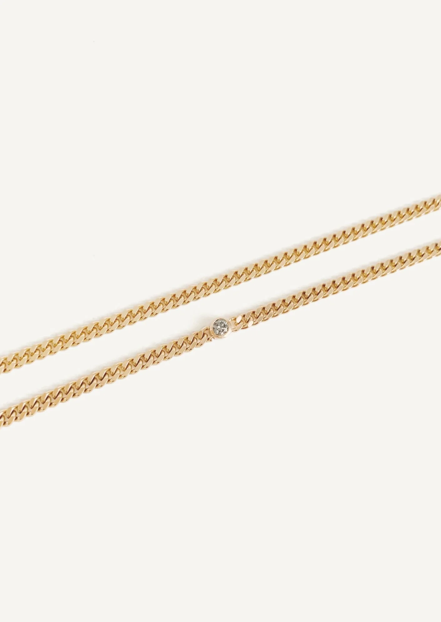 Kinn - Petite Capri Curb Chain Bracelet Diamond - Image 6