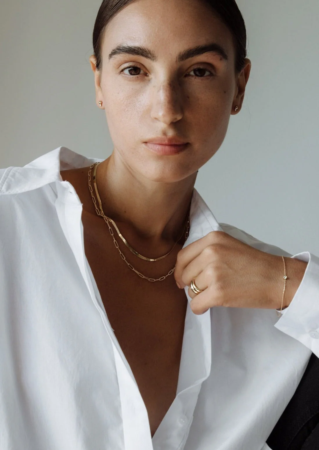 Kinn - Petite Carter Herringbone Chain Necklace - Image 7