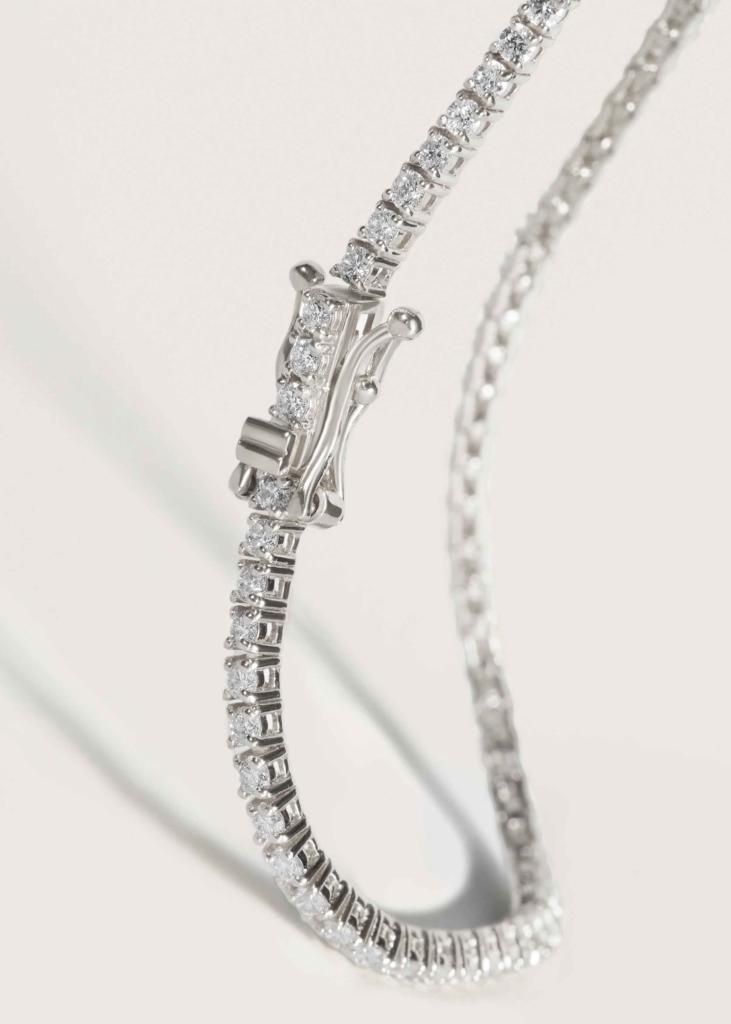 Kinn - Classic Diana Tennis Bracelet 2.90ctw White Gold - Image 2