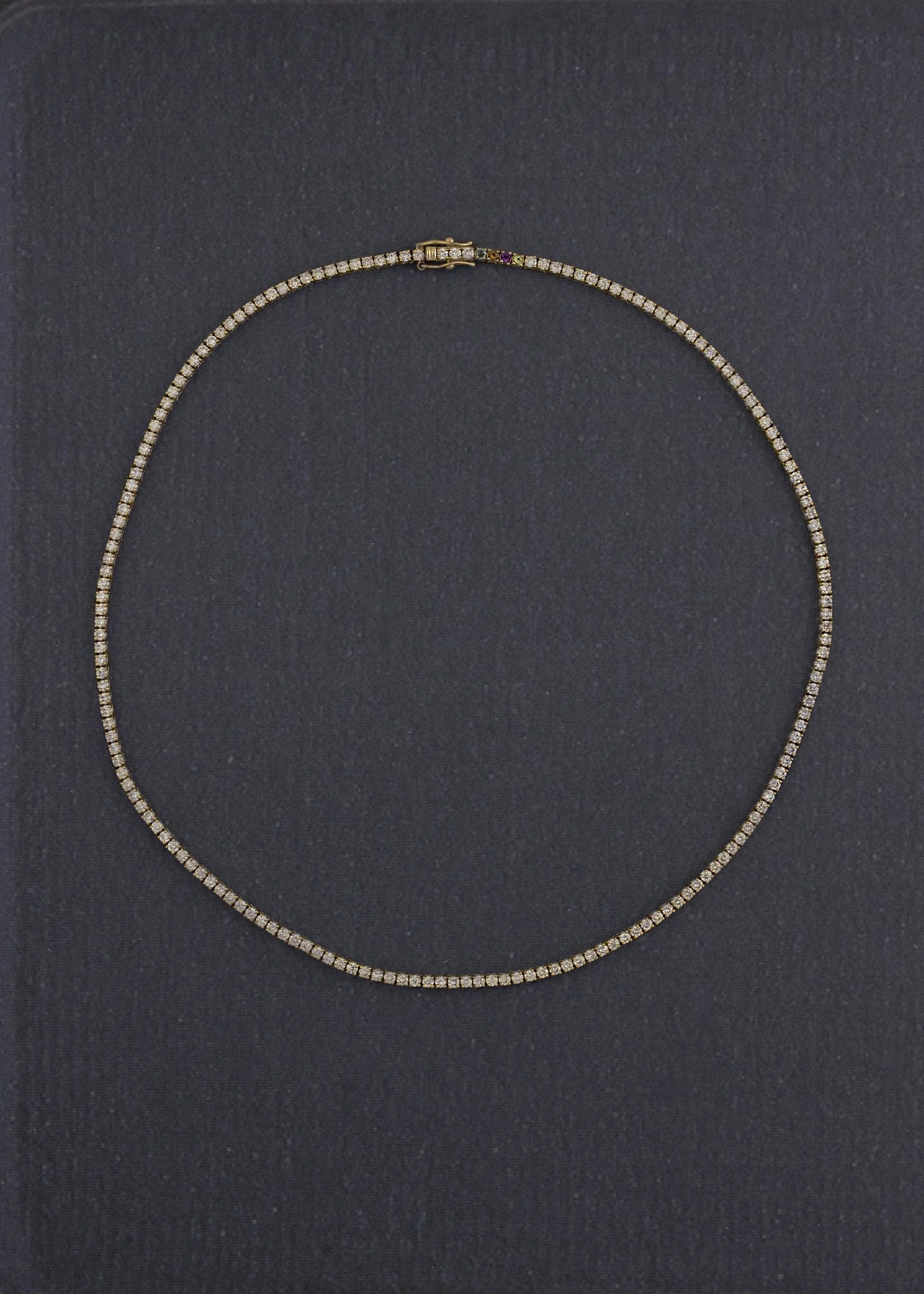 Kinn - Petite Diana Tennis Birthstone Necklace Yellow Gold - Image 4