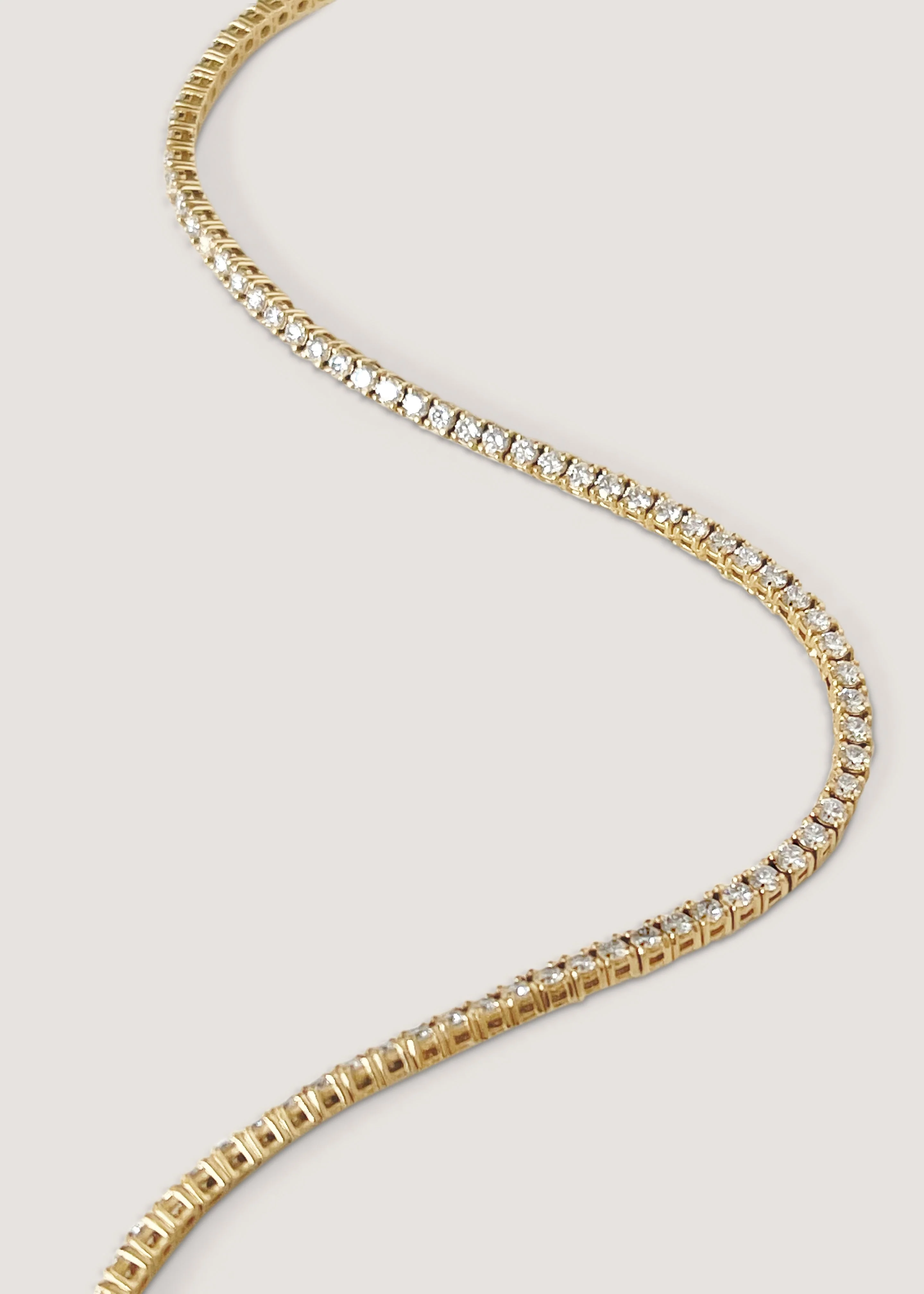 Kinn - Petite Diana Tennis Necklace Diamond 5.0ctw Yellow Gold - Image 8