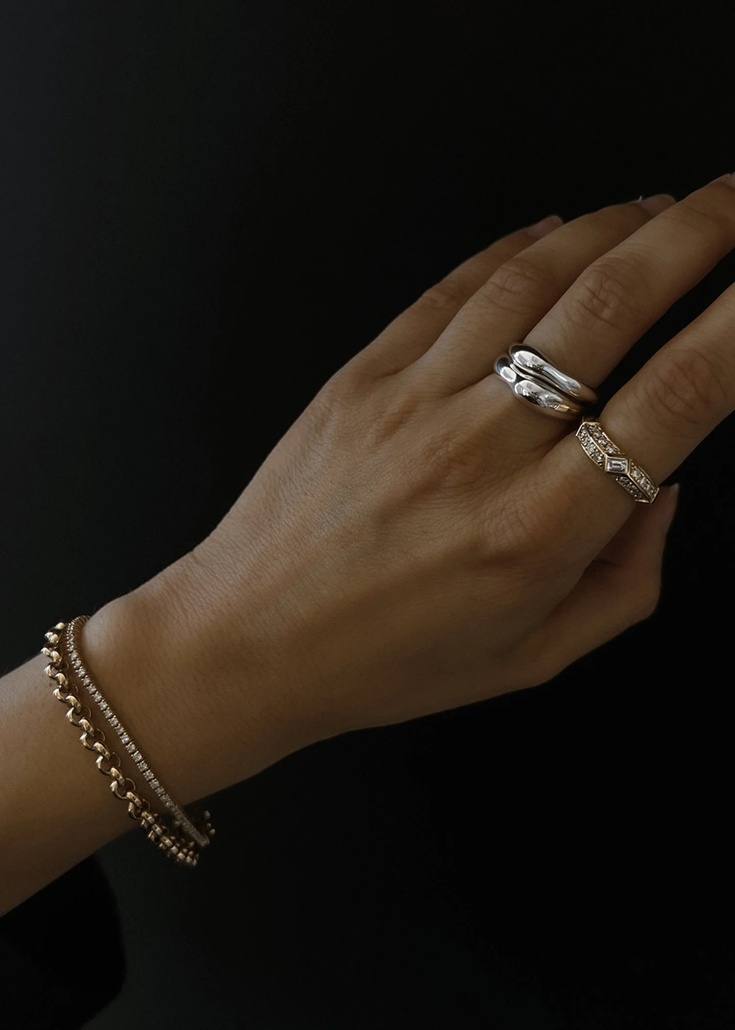 Kinn - Petite Hera Sculptural Ring Stack Silver - Image 2