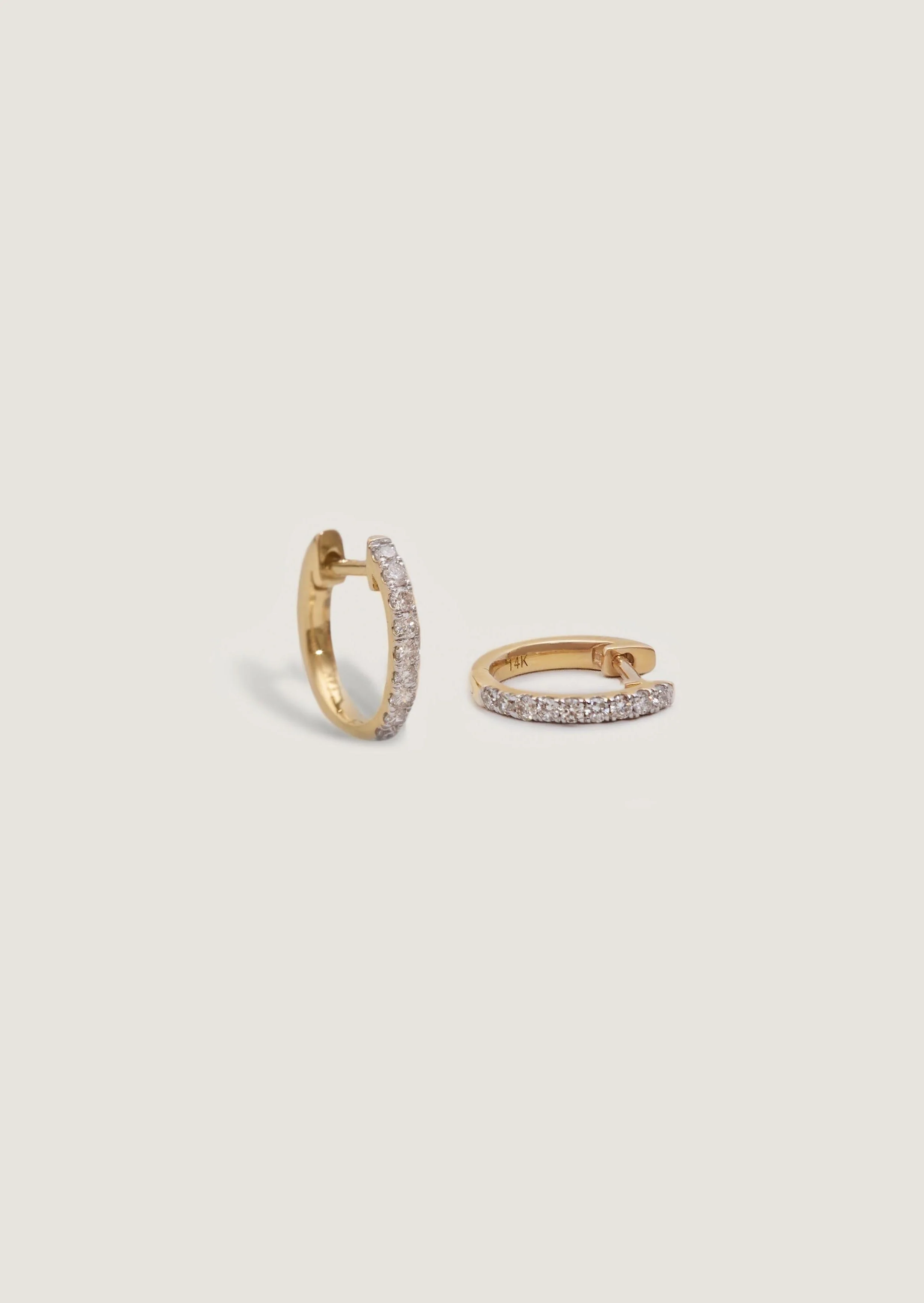 Kinn - Petite & Pavé Diamond Huggie Earring Stack - Image 4