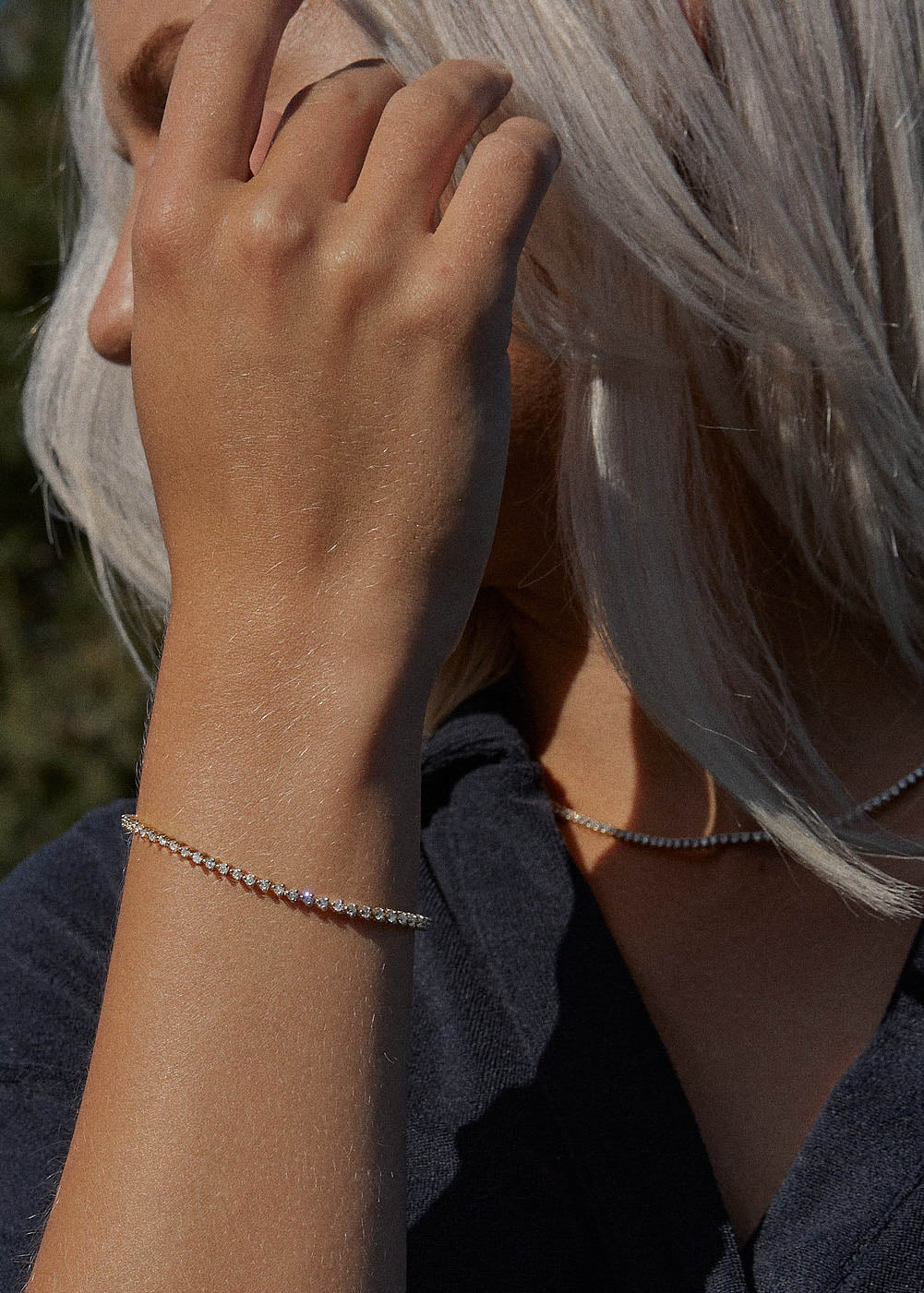Kinn - Petite Rachel Three Prong Tennis Bracelet Diamond - Image 6