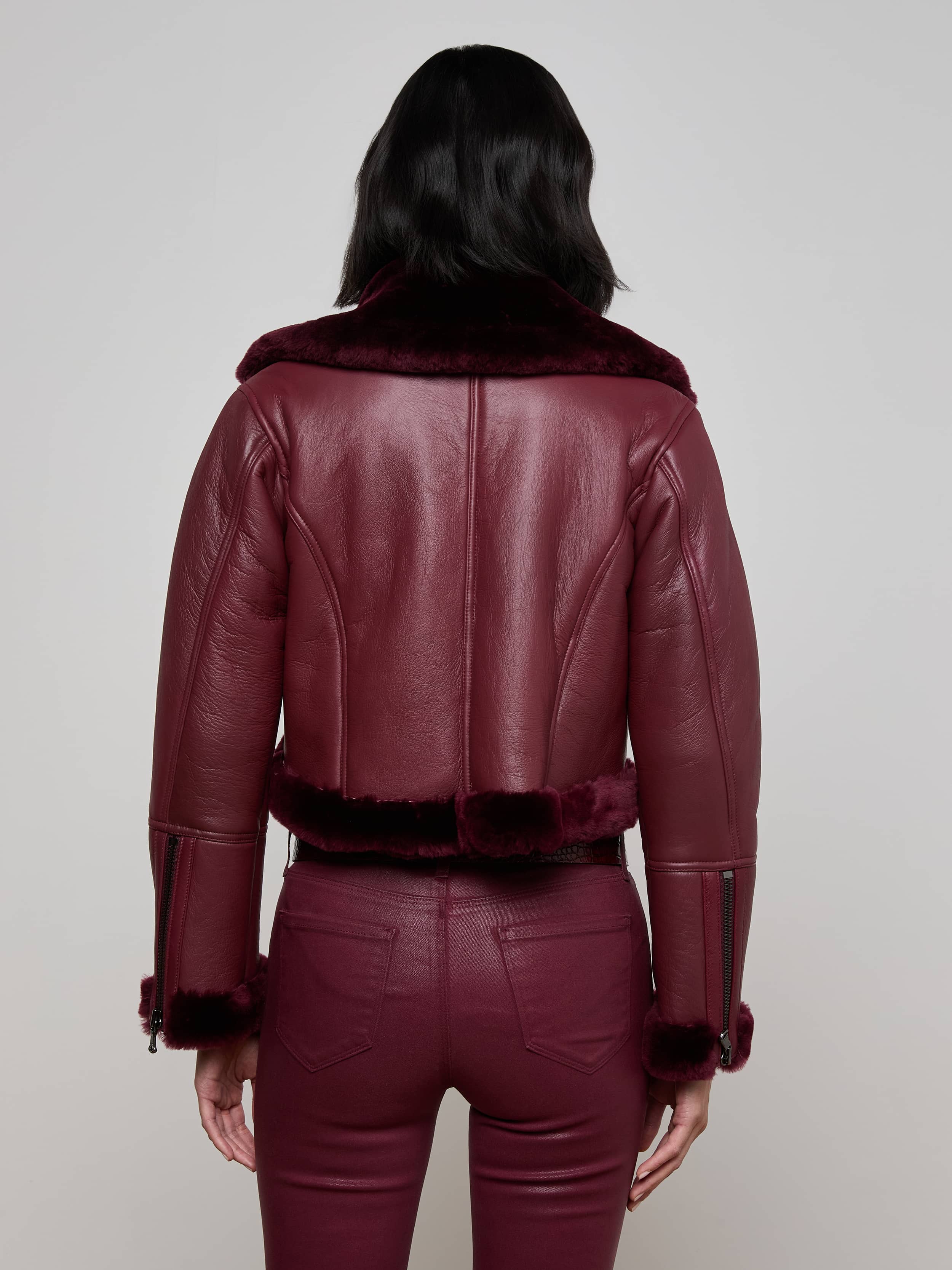L'AGENCE - Pike Shearling Leather Jacket - Image 4