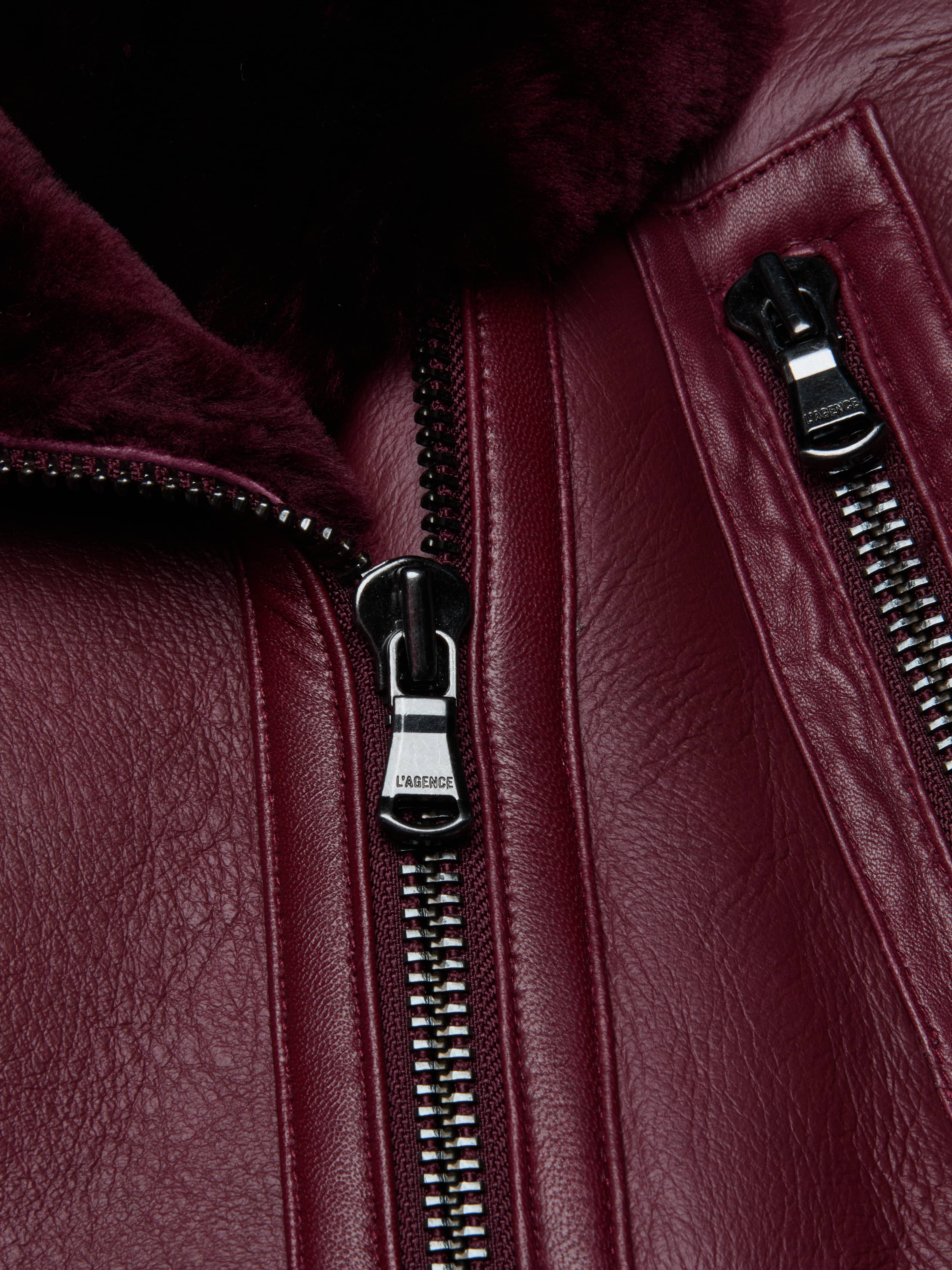 L'AGENCE - Pike Shearling Leather Jacket - Image 5