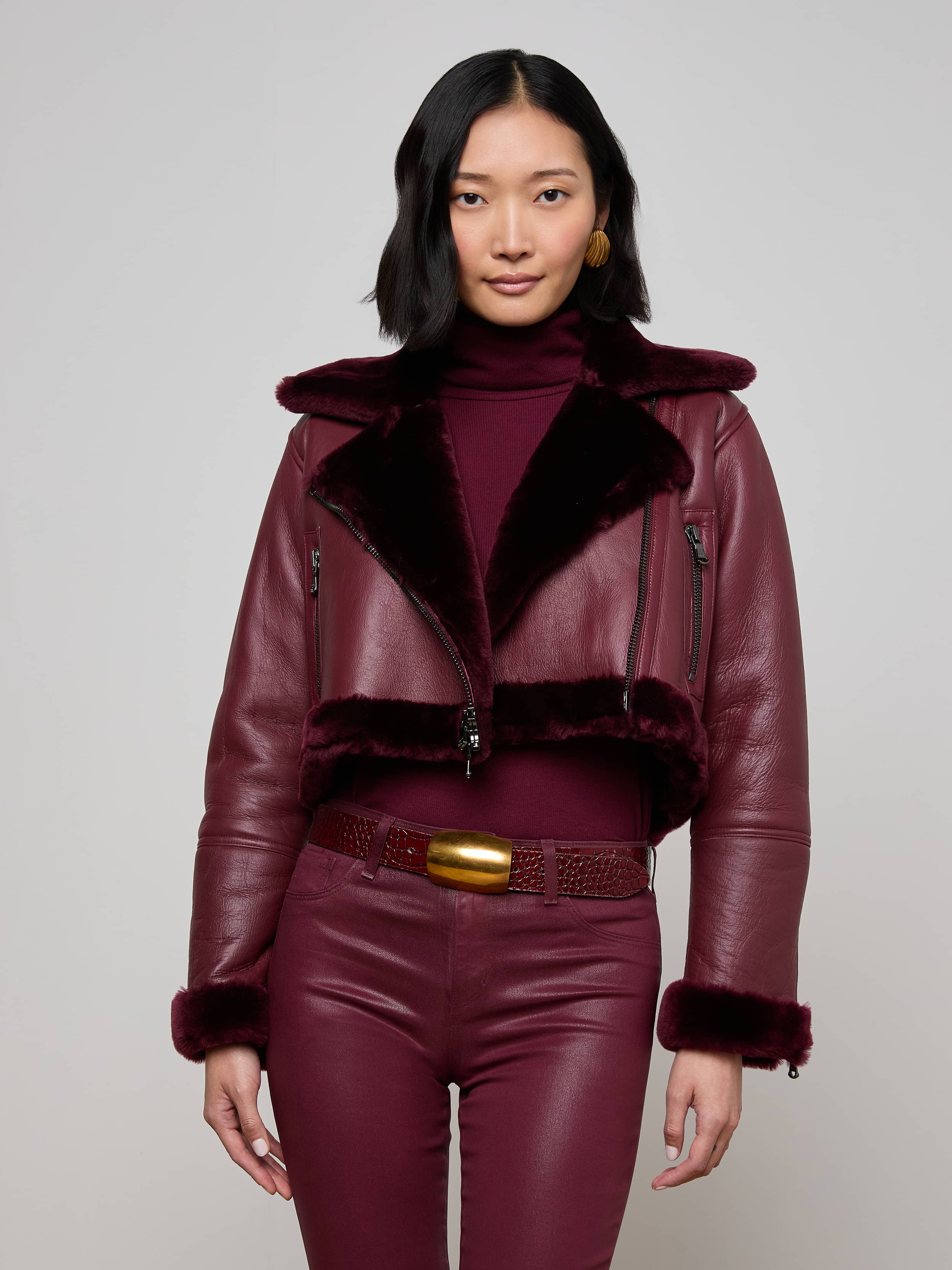 L'AGENCE - Pike Shearling Leather Jacket - Image 7