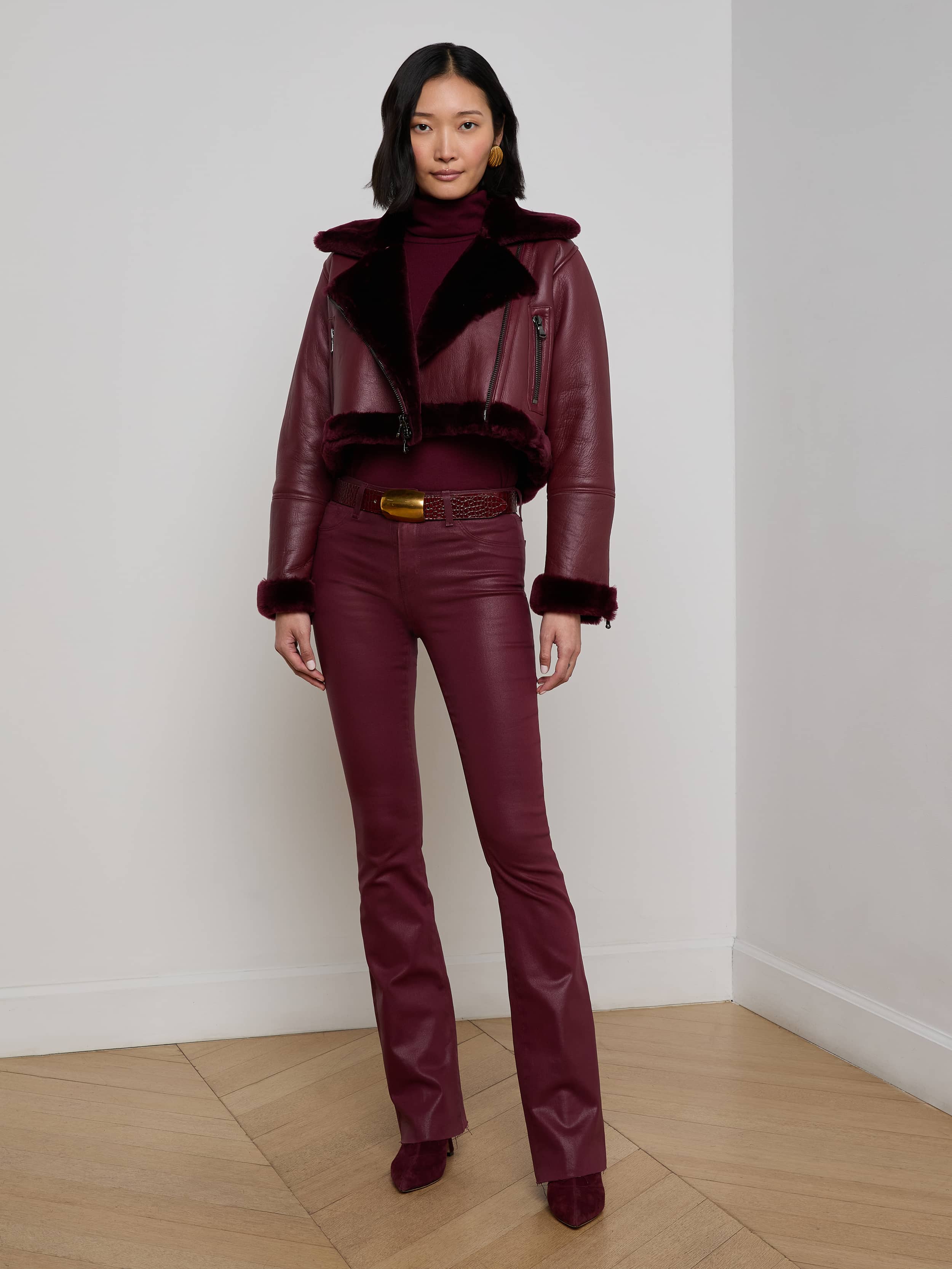 L'AGENCE - Pike Shearling Leather Jacket - Image 9