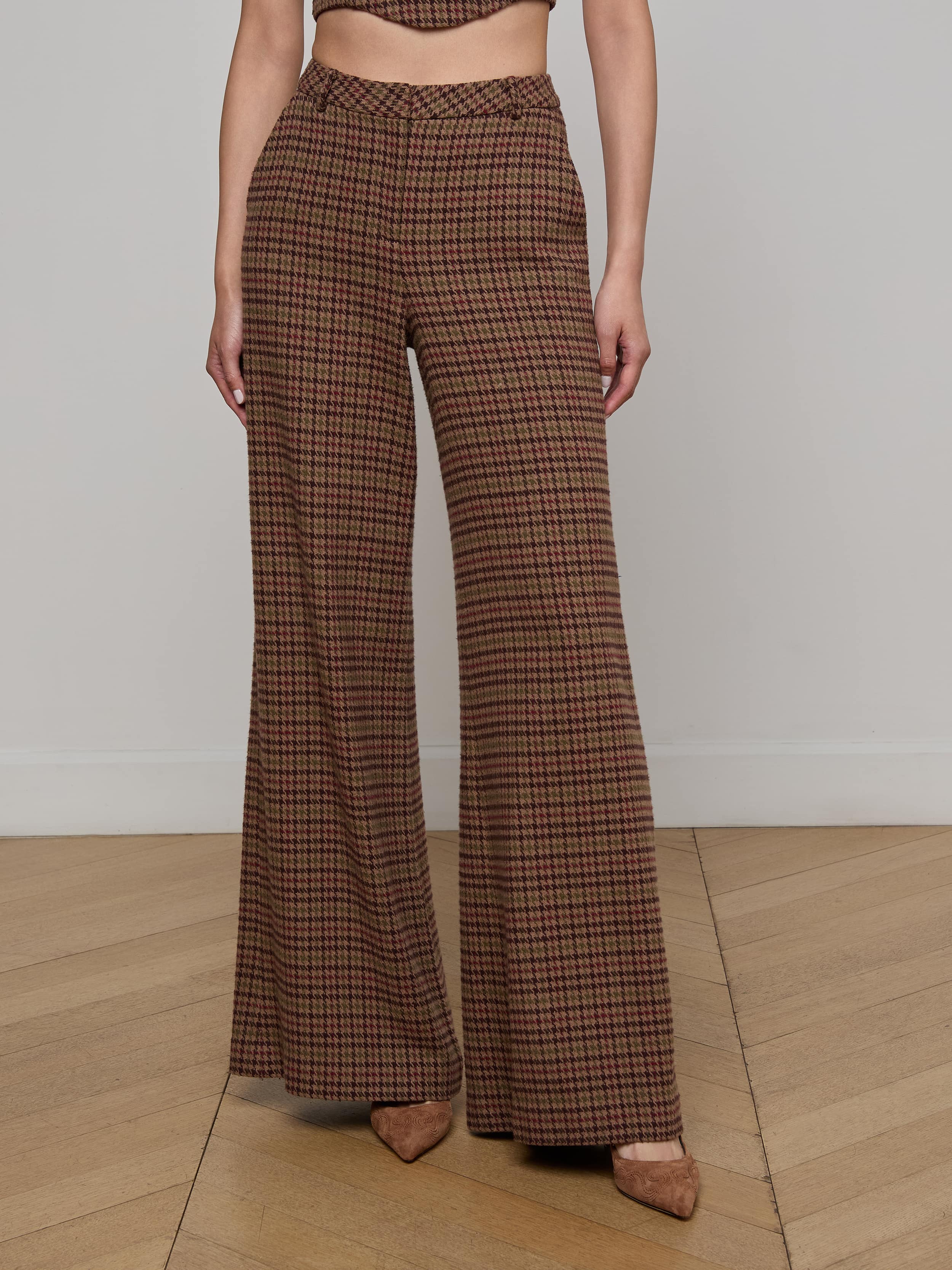L'AGENCE - Pilar Houndstooth Wide - Leg Pant - Image 9