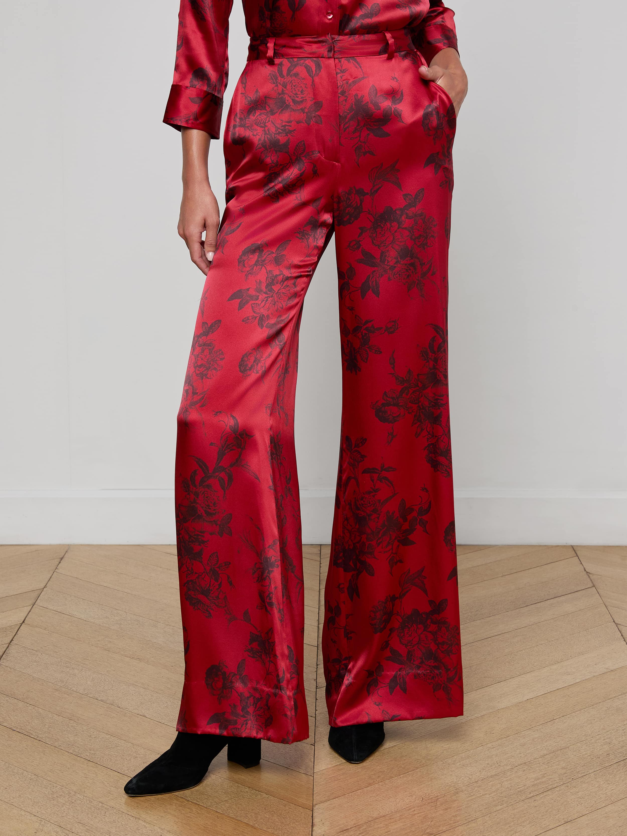 L'AGENCE - Pilar Silk Wide - Leg Pant - Image 2