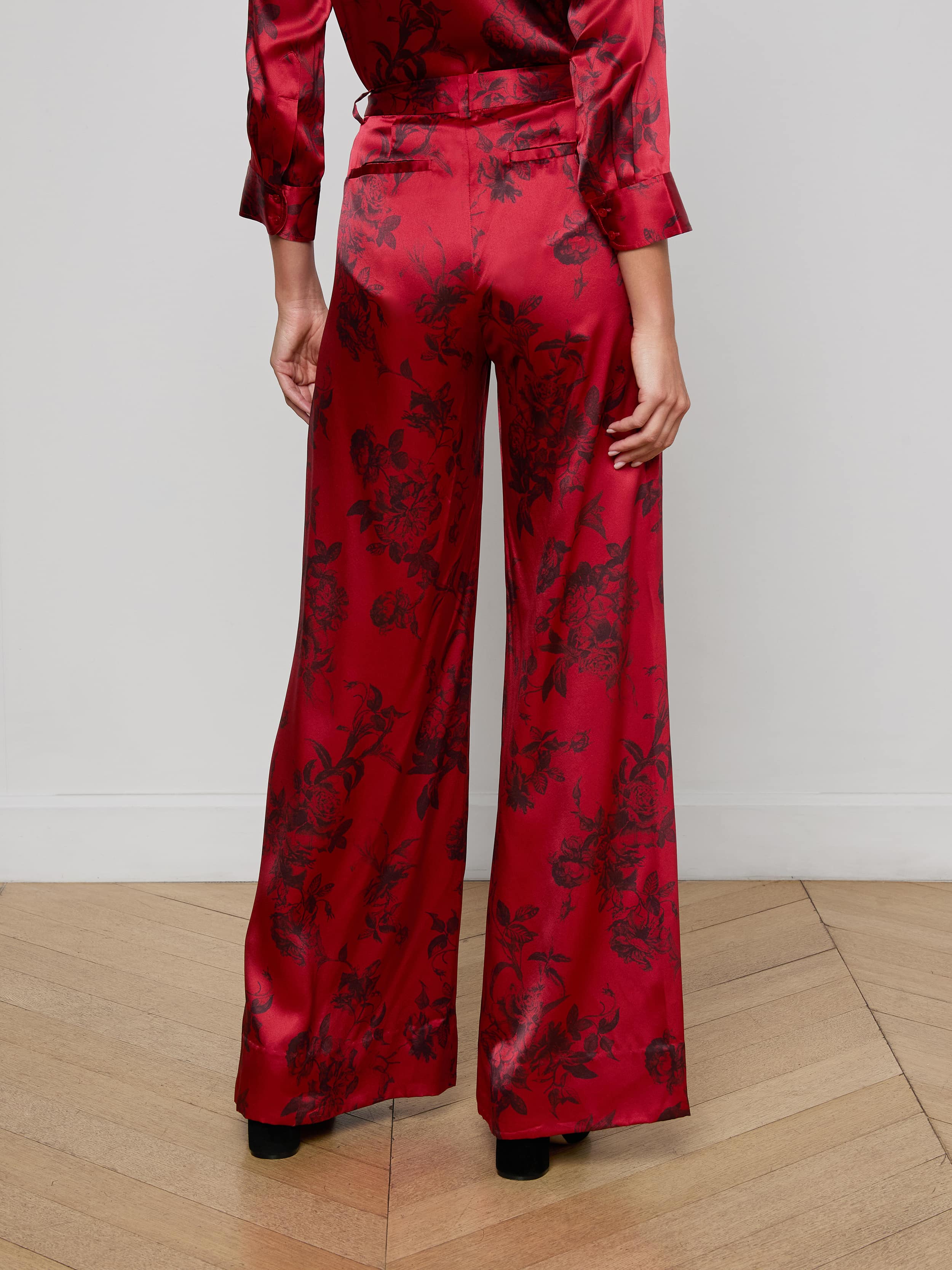 L'AGENCE - Pilar Silk Wide - Leg Pant - Image 4