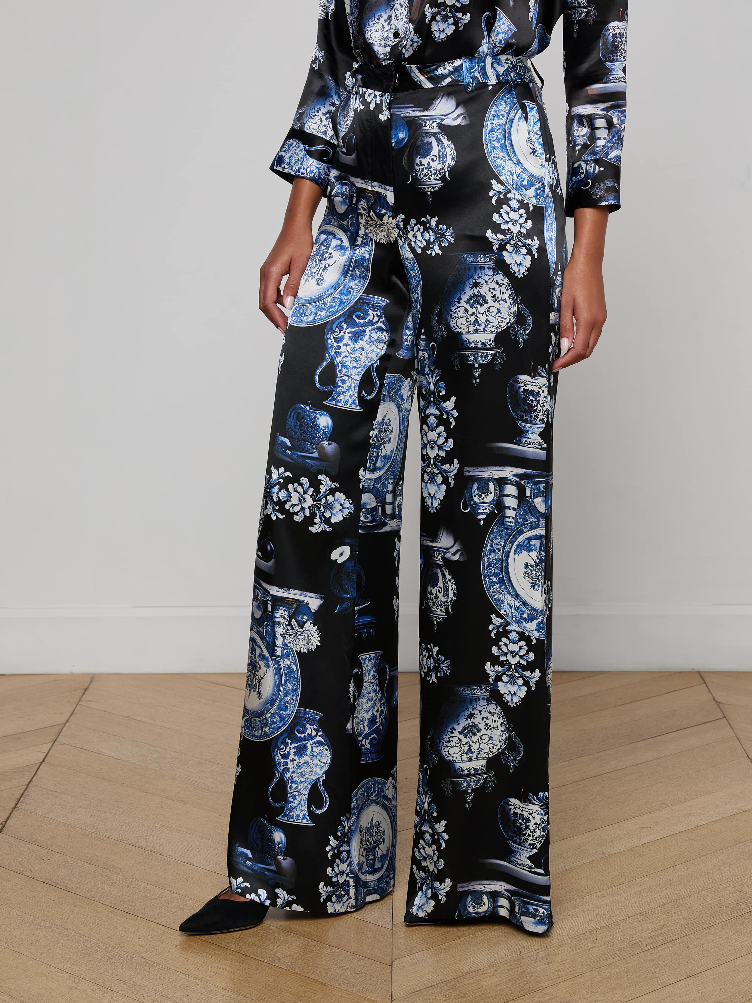 L'AGENCE - Pilar Silk Wide - Leg Pant - Image 3