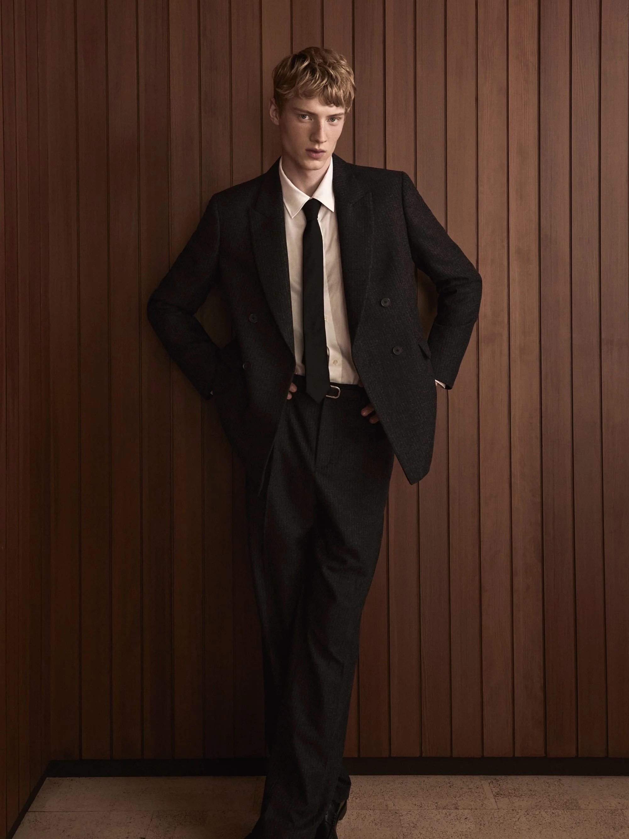 FRAME - Pinstripe Wide Leg Trousers - Image 5